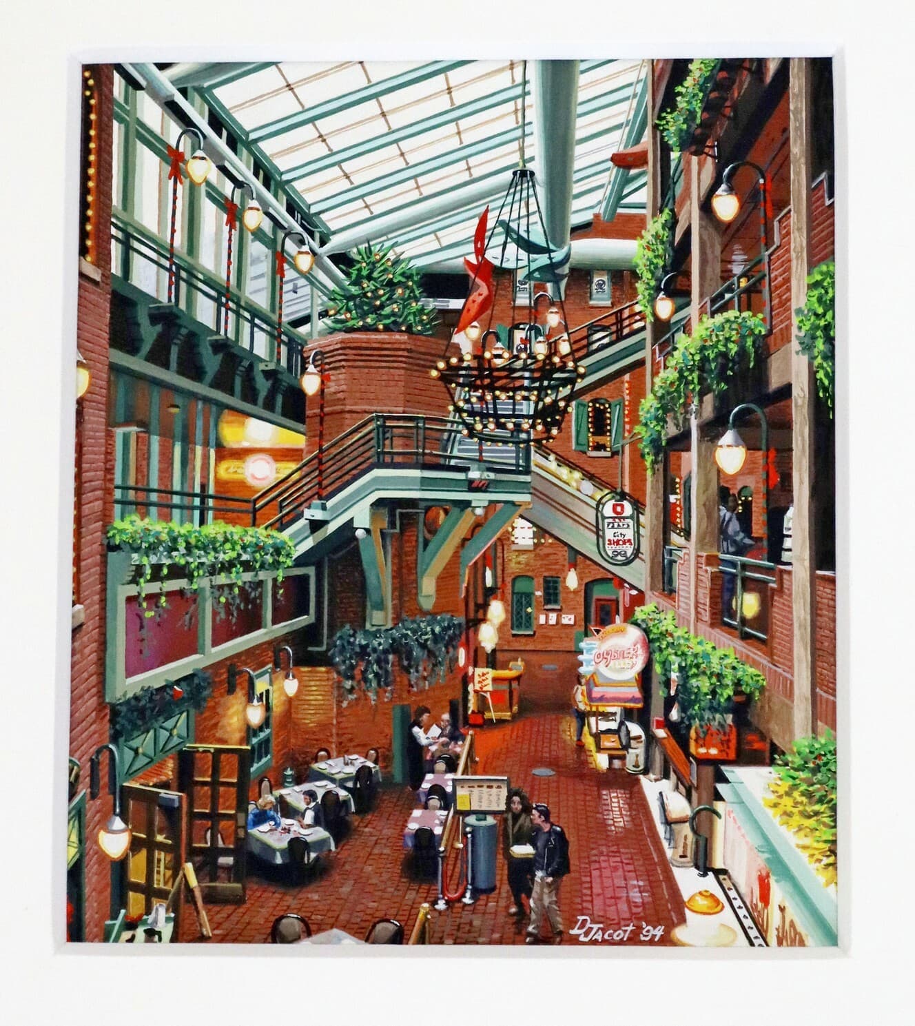 Don Jacot Trapper's Alley Gouache on Board Framed Photo Realistic Painting - Thumbnail 3