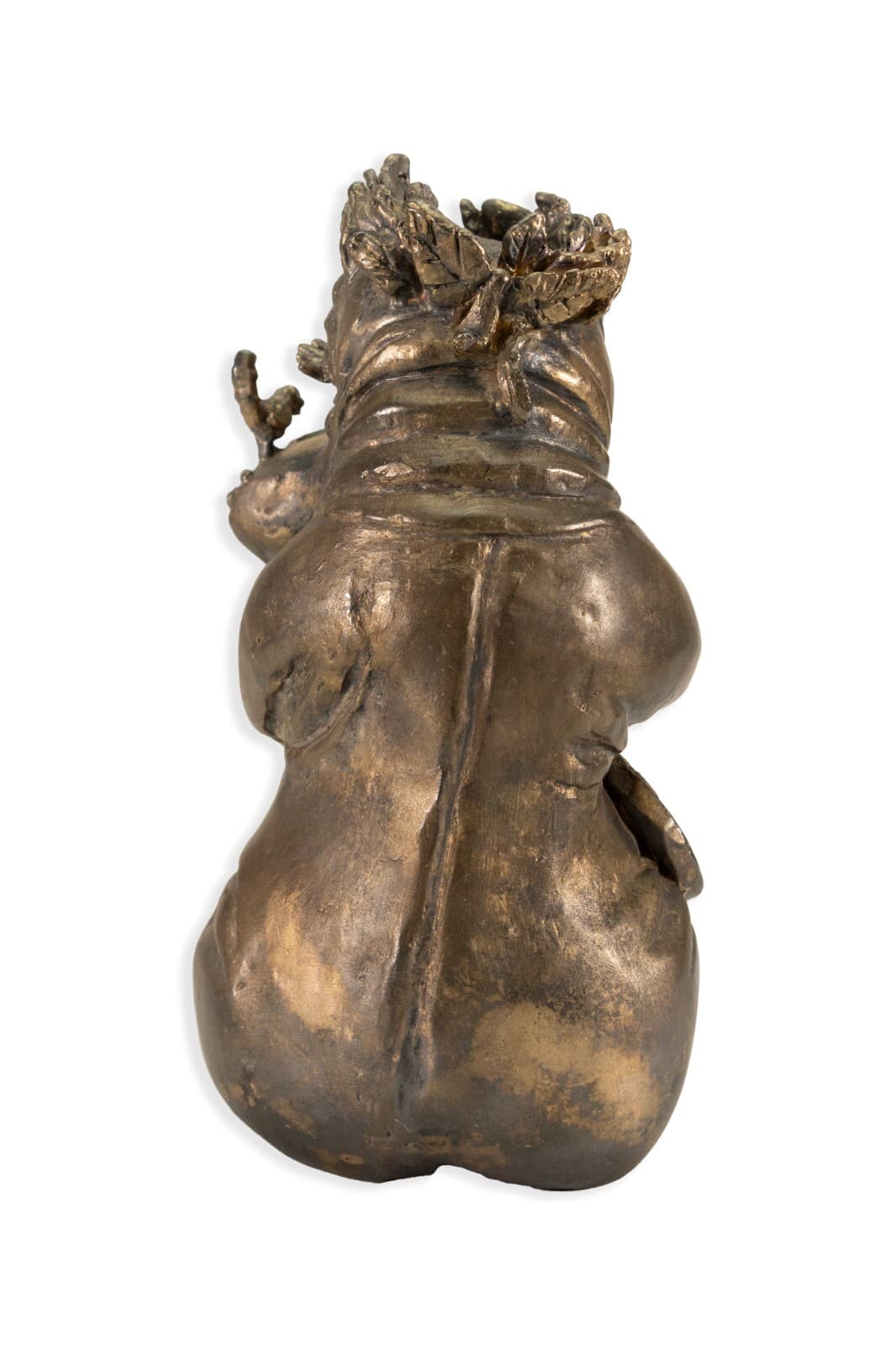 Modern Brutalist Fashionista Hippopotamus Cast Metal Sculpture Signed G.G. 1973 - Thumbnail 3