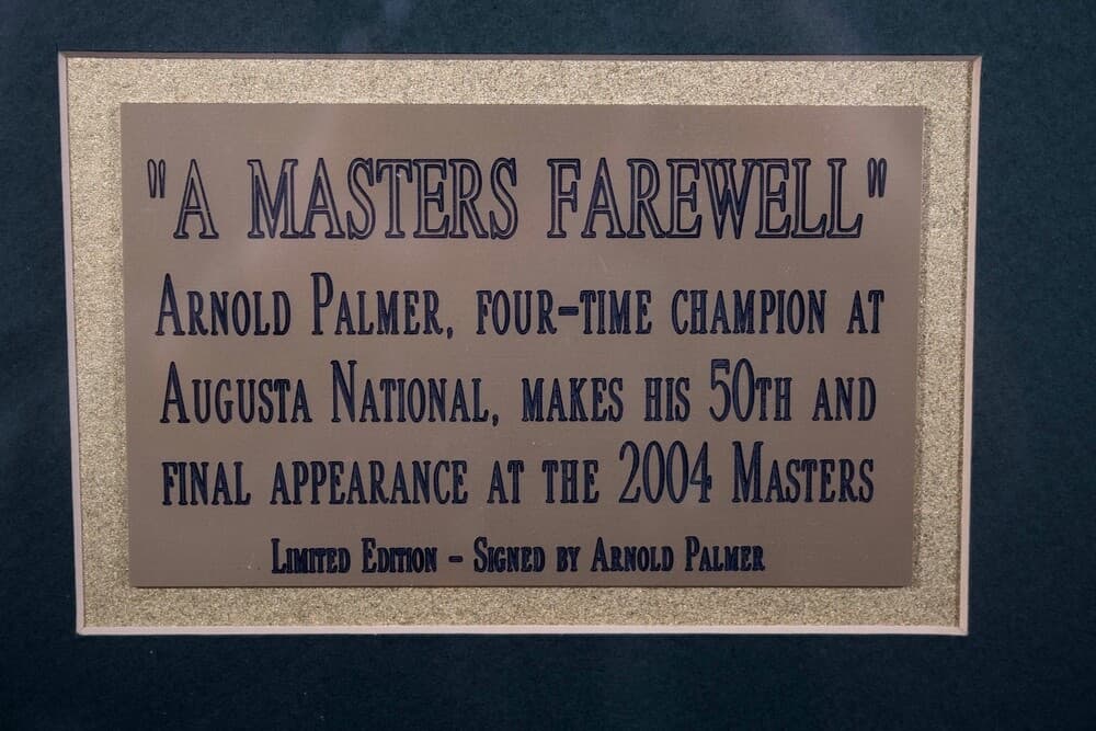 Masters 2004 Arnold Palmer Signed Photograph, Flag, & Pin in Memorabilia Frame - Thumbnail 8