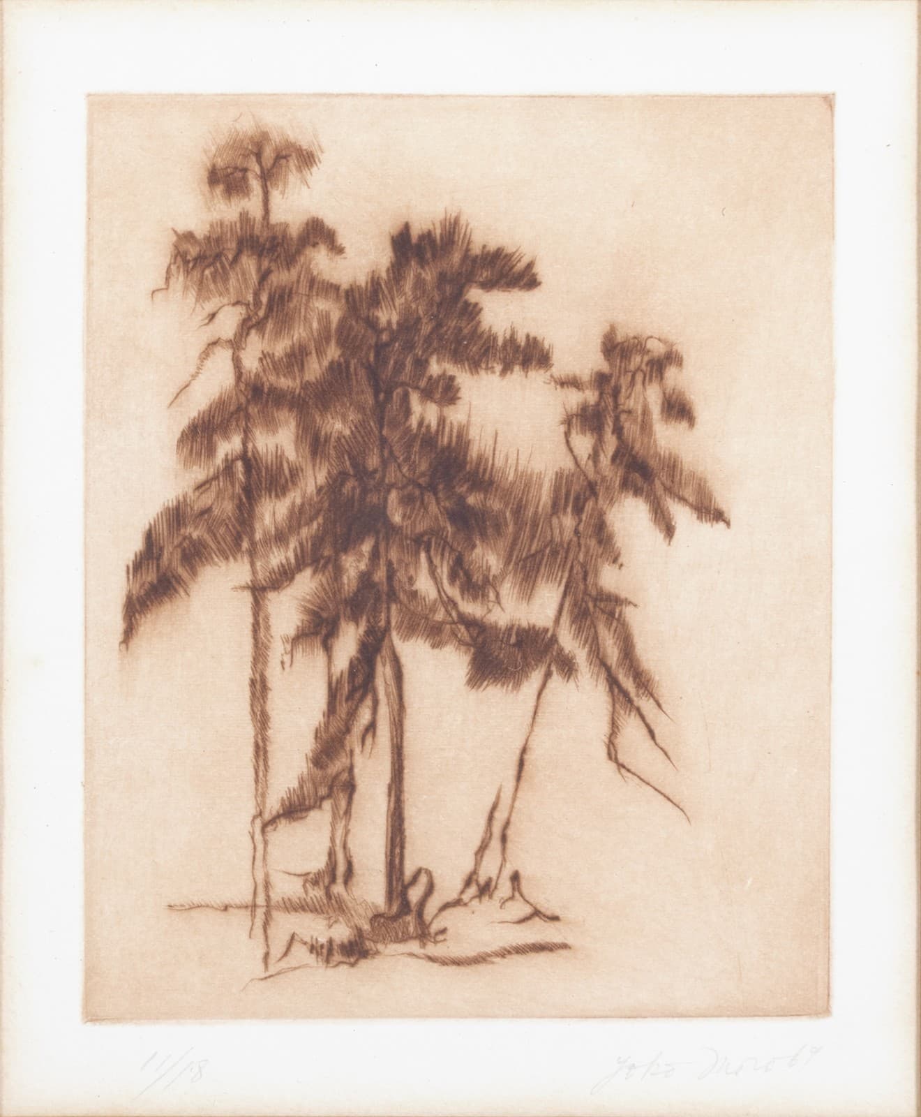 Yoko Moro - Untitled (Tree), 1969 Signed Contemporary Lithograph on Paper 11/18 - Thumbnail 2