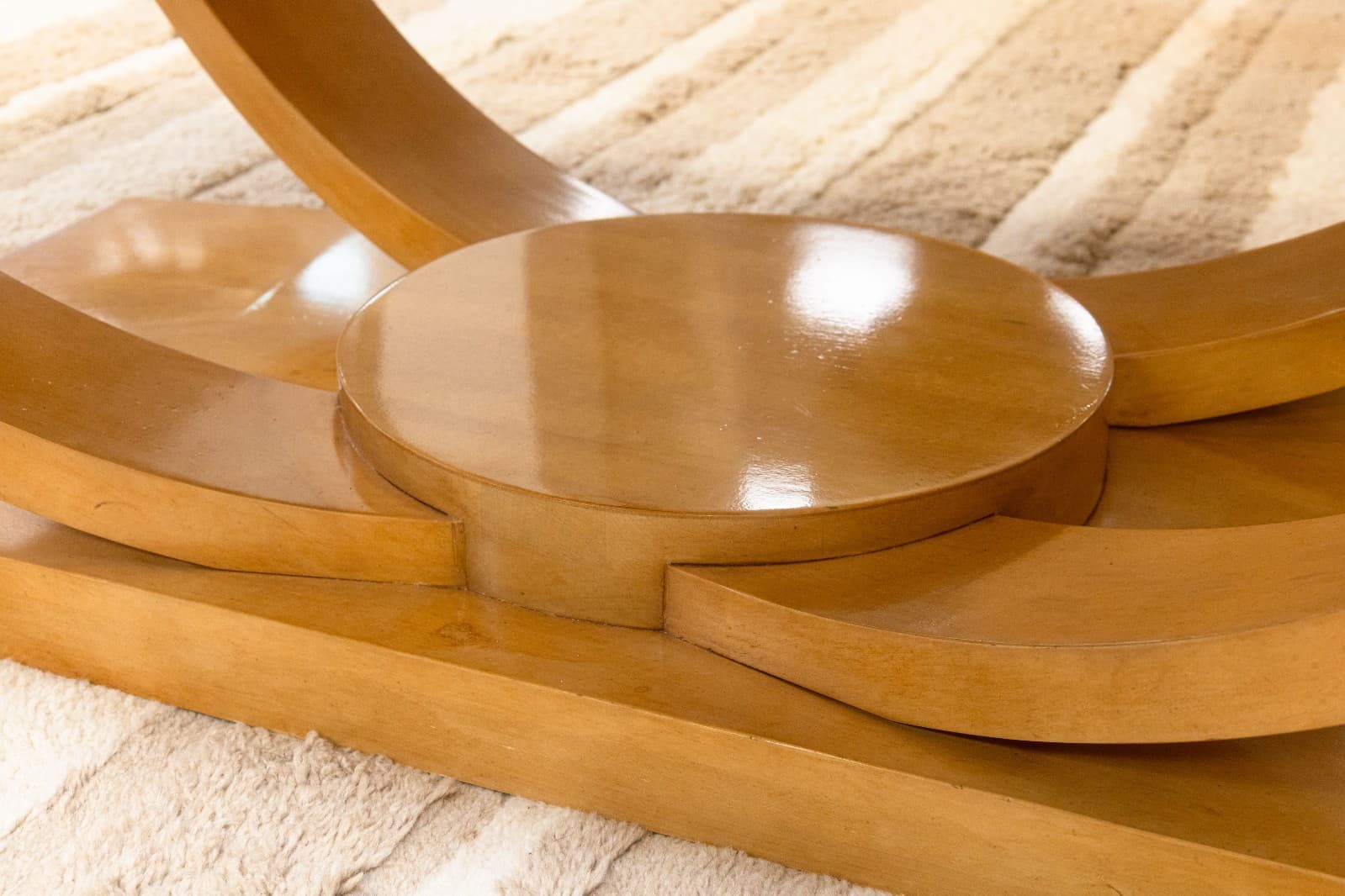 Century Furniture Omni Postmodern Burlwood Lacquered Dining Table with Leaves - Thumbnail 7