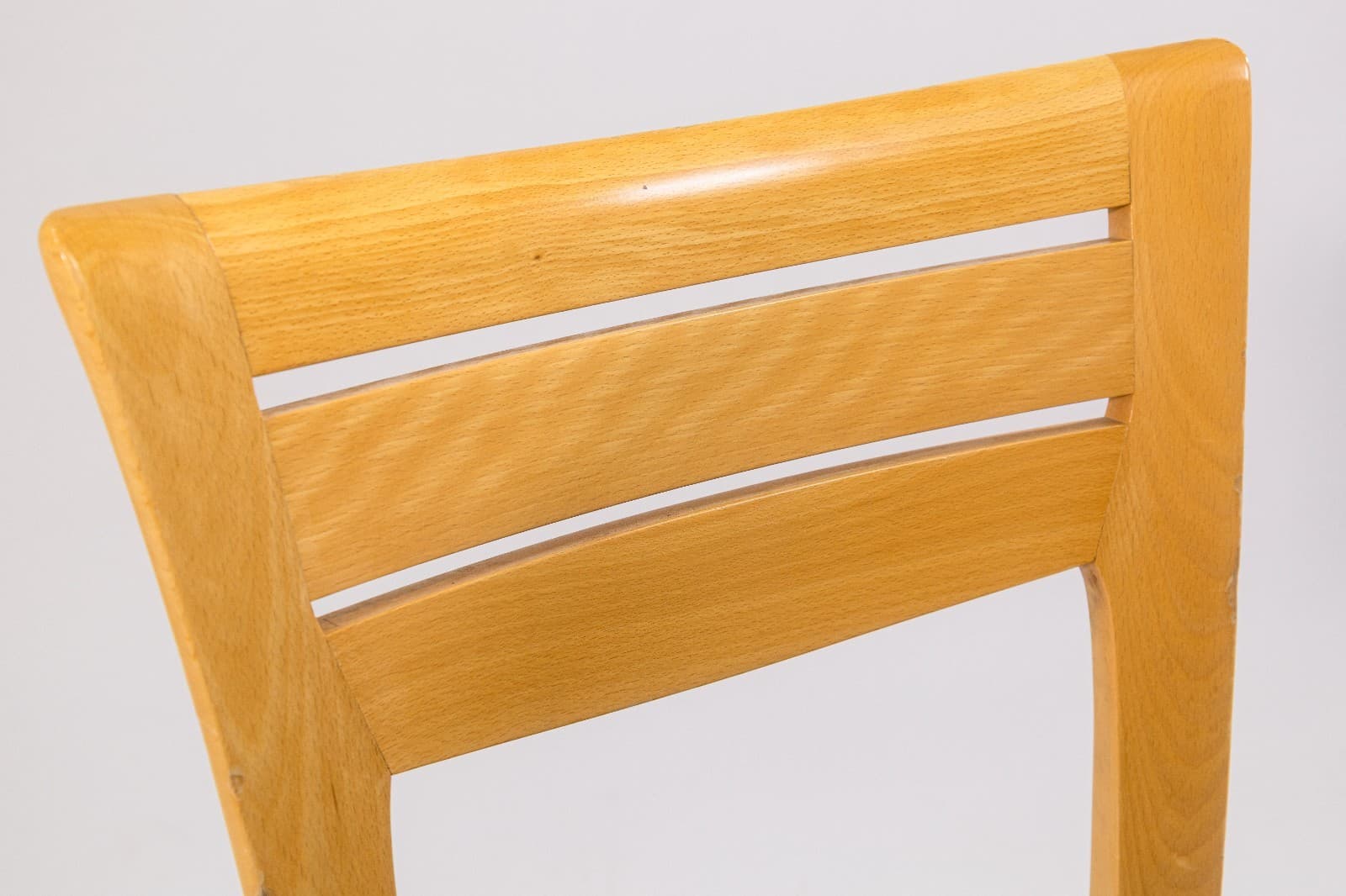 Set of 6 Lowenstein Blonde Wood and Black Leather Vintage Dining Chairs - Thumbnail 7