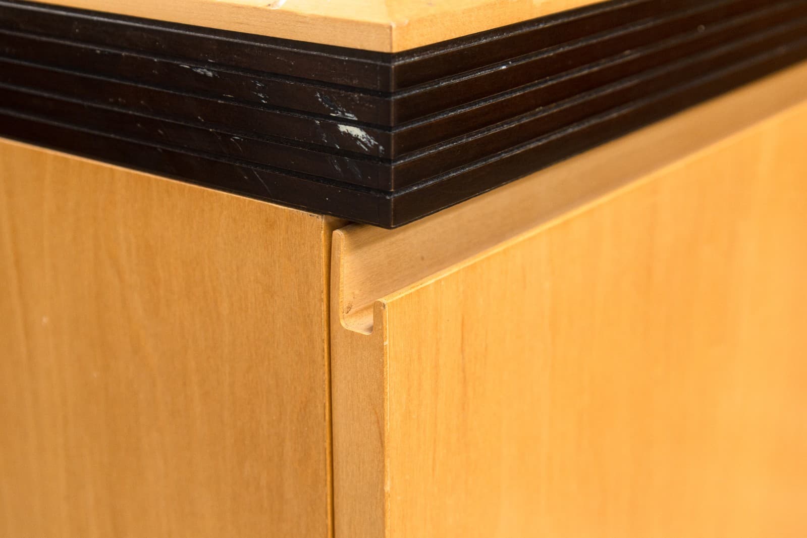Vintage Postmodern Burlwood Sideboard Credenza Cabinet - Thumbnail 5