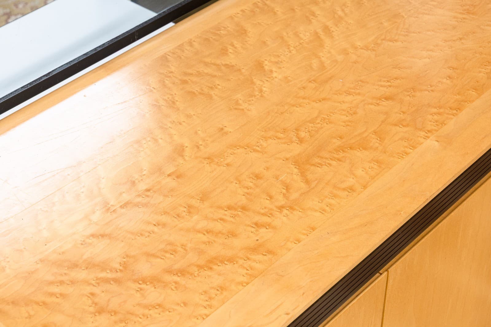 Vintage Postmodern Burlwood Sideboard Credenza Cabinet - Thumbnail 3