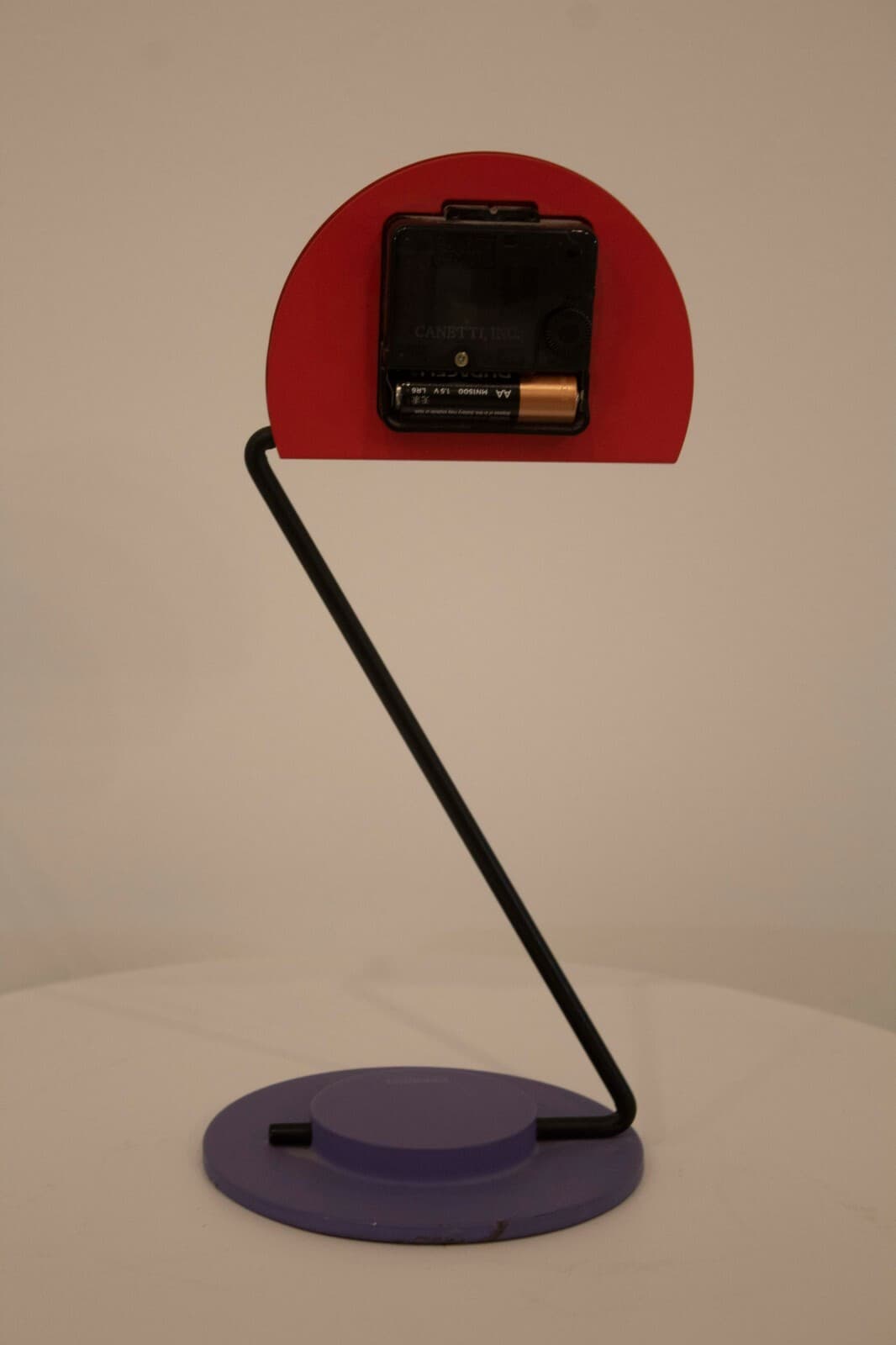 Memphis Style Constructivism 1980 Aluminum Shelf Clock by Nicolai Canetti Modern - Thumbnail 5