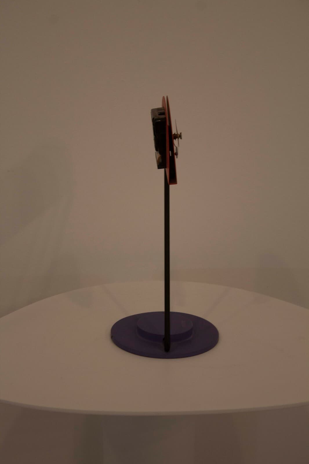 Memphis Style Constructivism 1980 Aluminum Shelf Clock by Nicolai Canetti Modern - Thumbnail 4