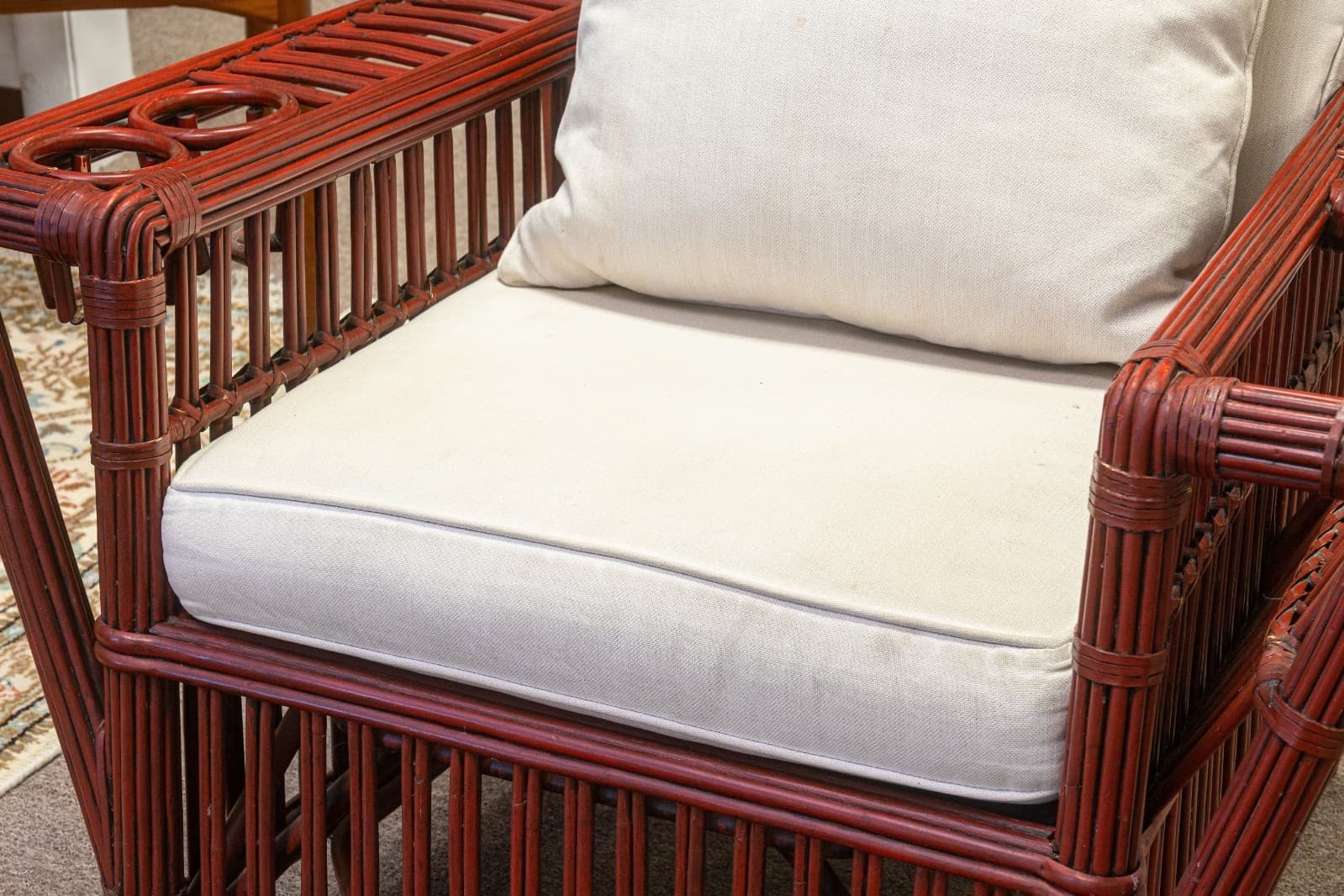 Vintage Palecek President's Sofa & Chair 3 Piece Rattan Patio Sofa & Chair Set - Thumbnail 16