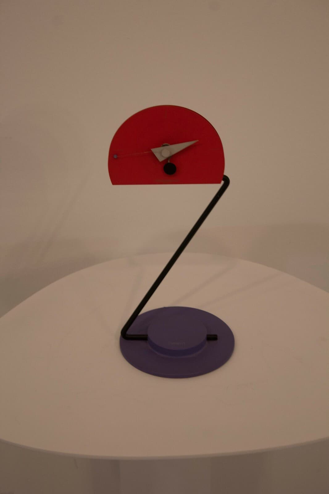 Memphis Style Constructivism 1980 Aluminum Shelf Clock by Nicolai Canetti Modern - Thumbnail 3