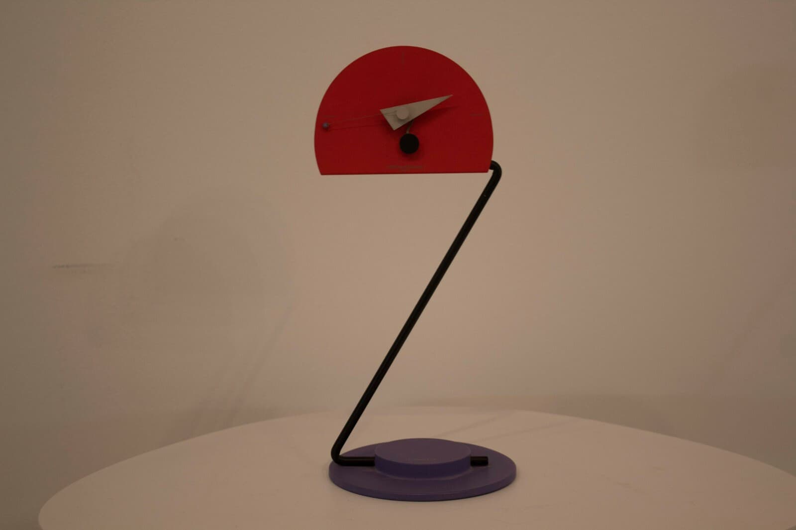 Memphis Style Constructivism 1980 Aluminum Shelf Clock by Nicolai Canetti Modern - Thumbnail 2