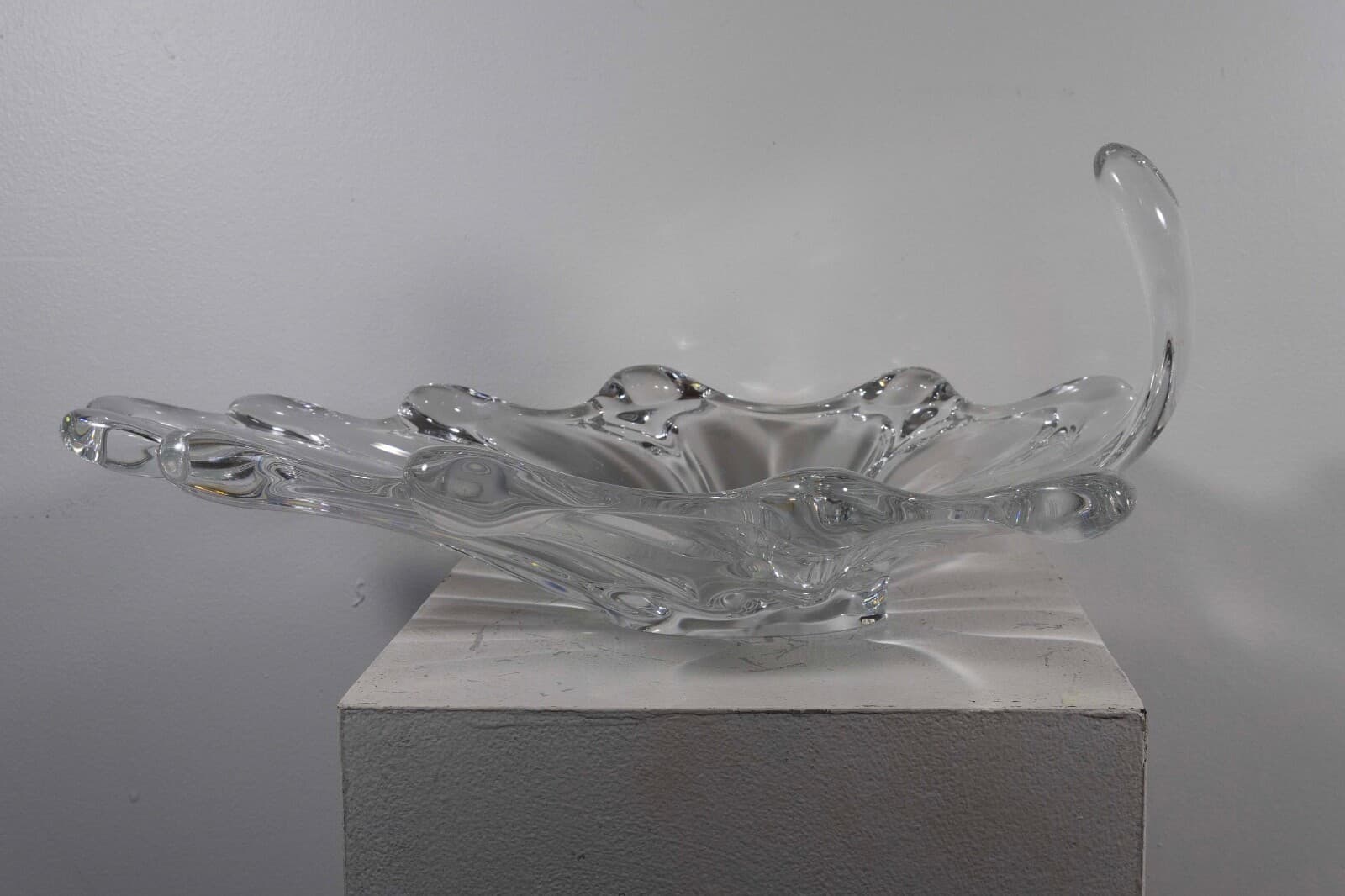 Vintage Art Vannes France Jardiniere Crystal Art Glass Centerpiece Bowl w/ Mark - Thumbnail 10