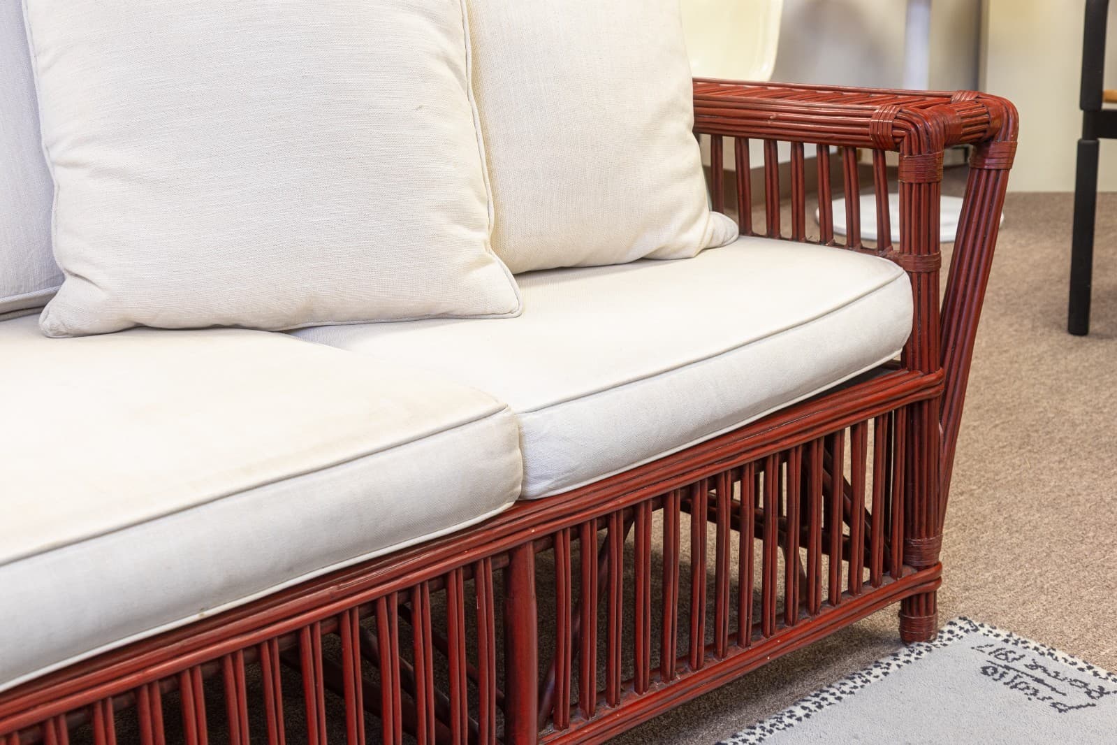 Vintage Palecek President's Sofa & Chair 3 Piece Rattan Patio Sofa & Chair Set - Thumbnail 7