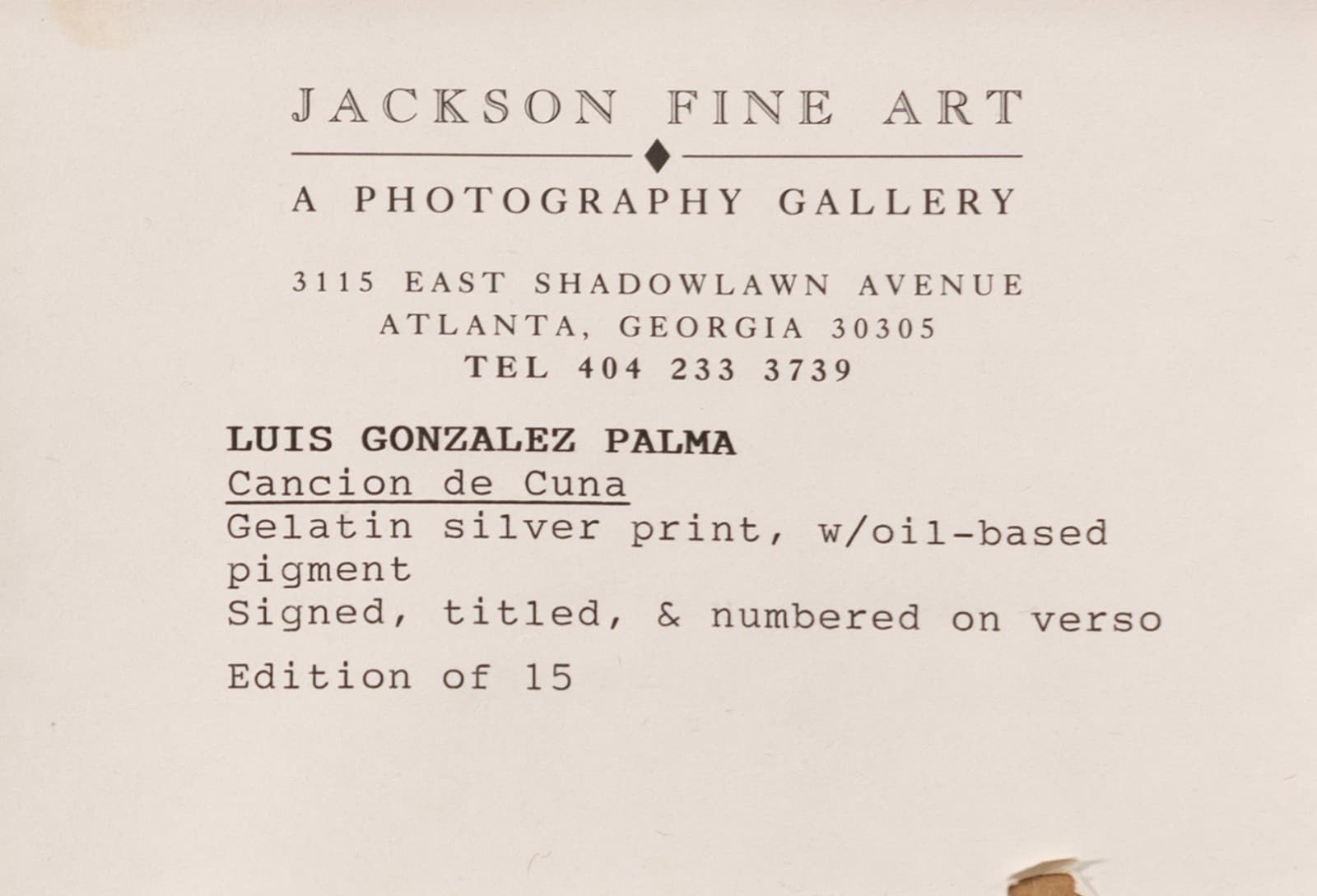 Luis Gonzalez Palma - Cancion de Cuna 1993 Signed Gelatin Silver Print - Thumbnail 8