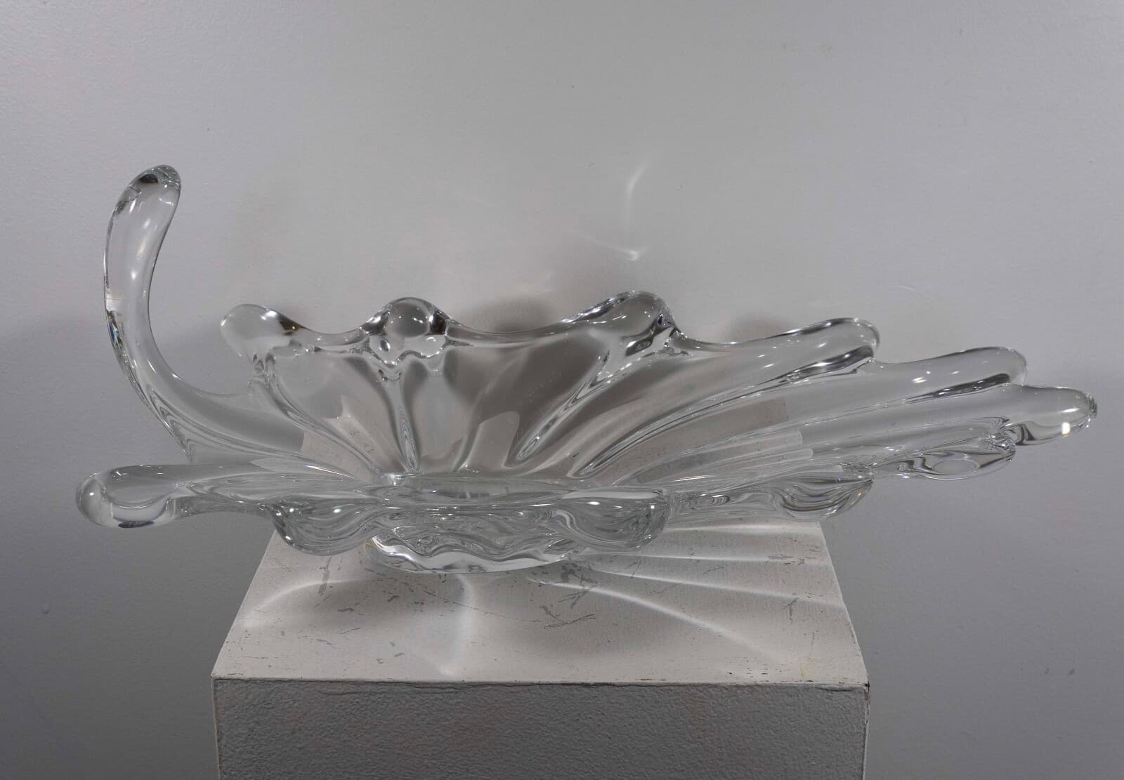 Vintage Art Vannes France Jardiniere Crystal Art Glass Centerpiece Bowl w/ Mark - Thumbnail 7