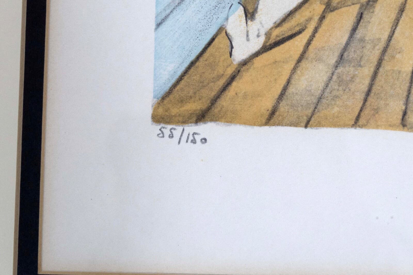 Leonard Tsugouharu Knitting Signed Modern Lithograph on Paper 1963 Framed 55/150 - Thumbnail 4
