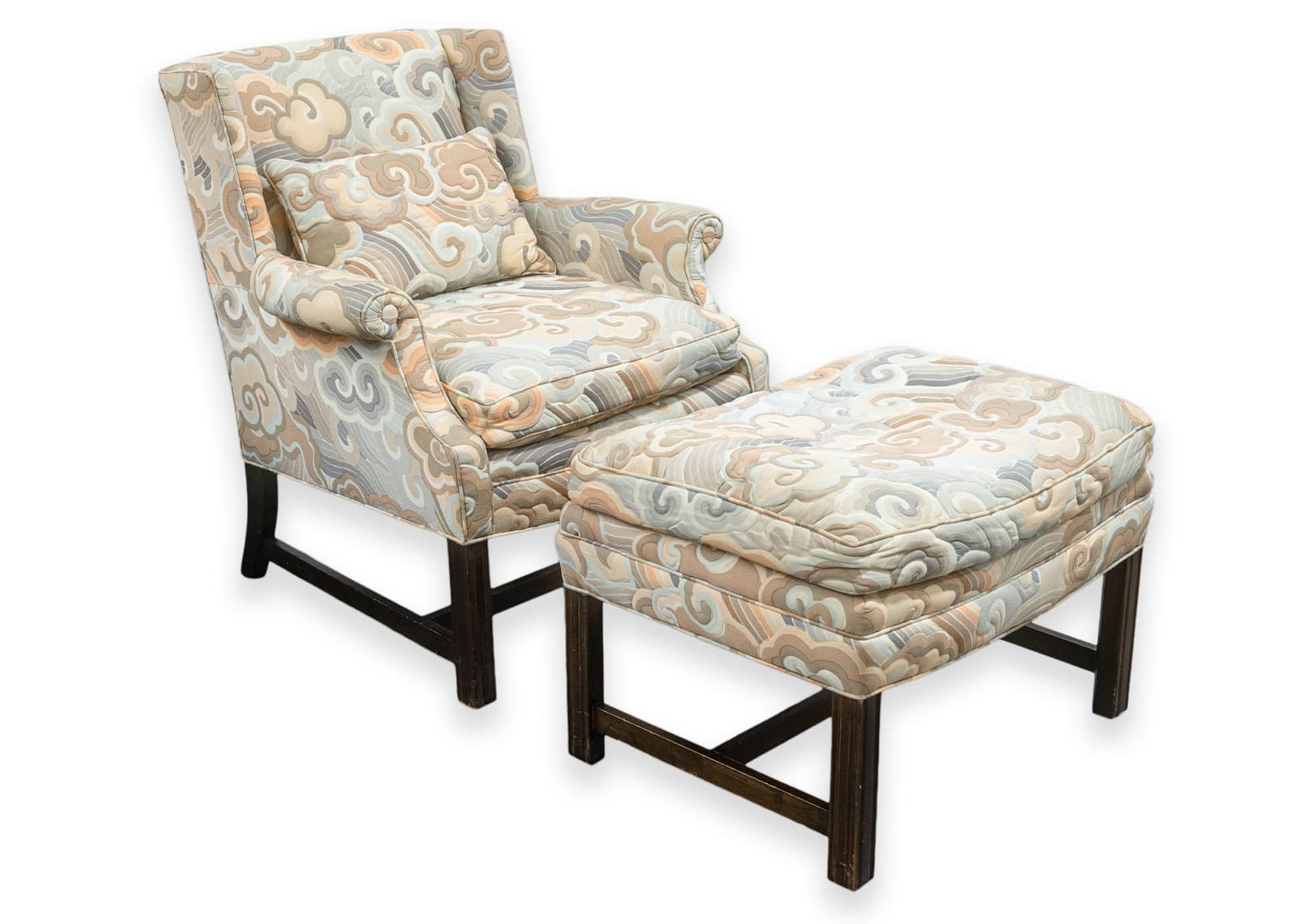 Vintage Mid Century Modern Erwin Lambeth Lounging Armchair and Ottoman