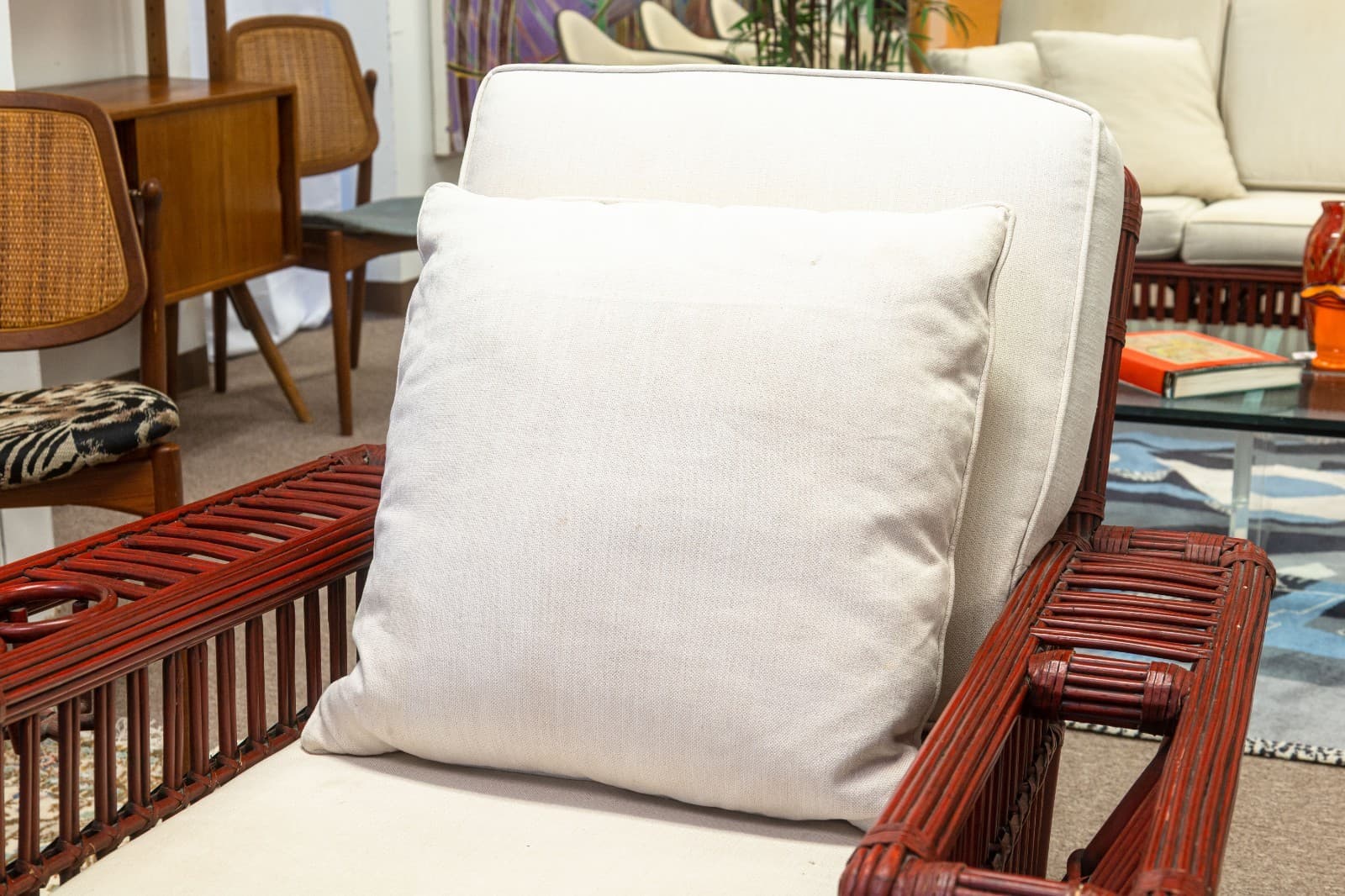 Vintage Palecek President's Sofa & Chair 3 Piece Rattan Patio Sofa & Chair Set - Thumbnail 15