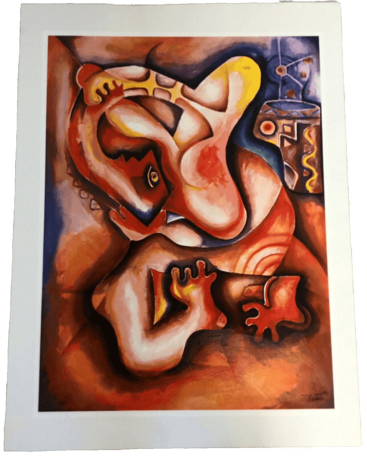 Contemporary Modernist Unframed Crawling in Doubt Alexandra Nechita Serigraph