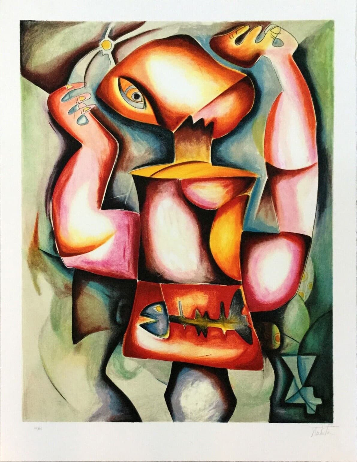 Contemporary Modernist Unframed Dreams Catching Alexandra Nechita Signed Litho