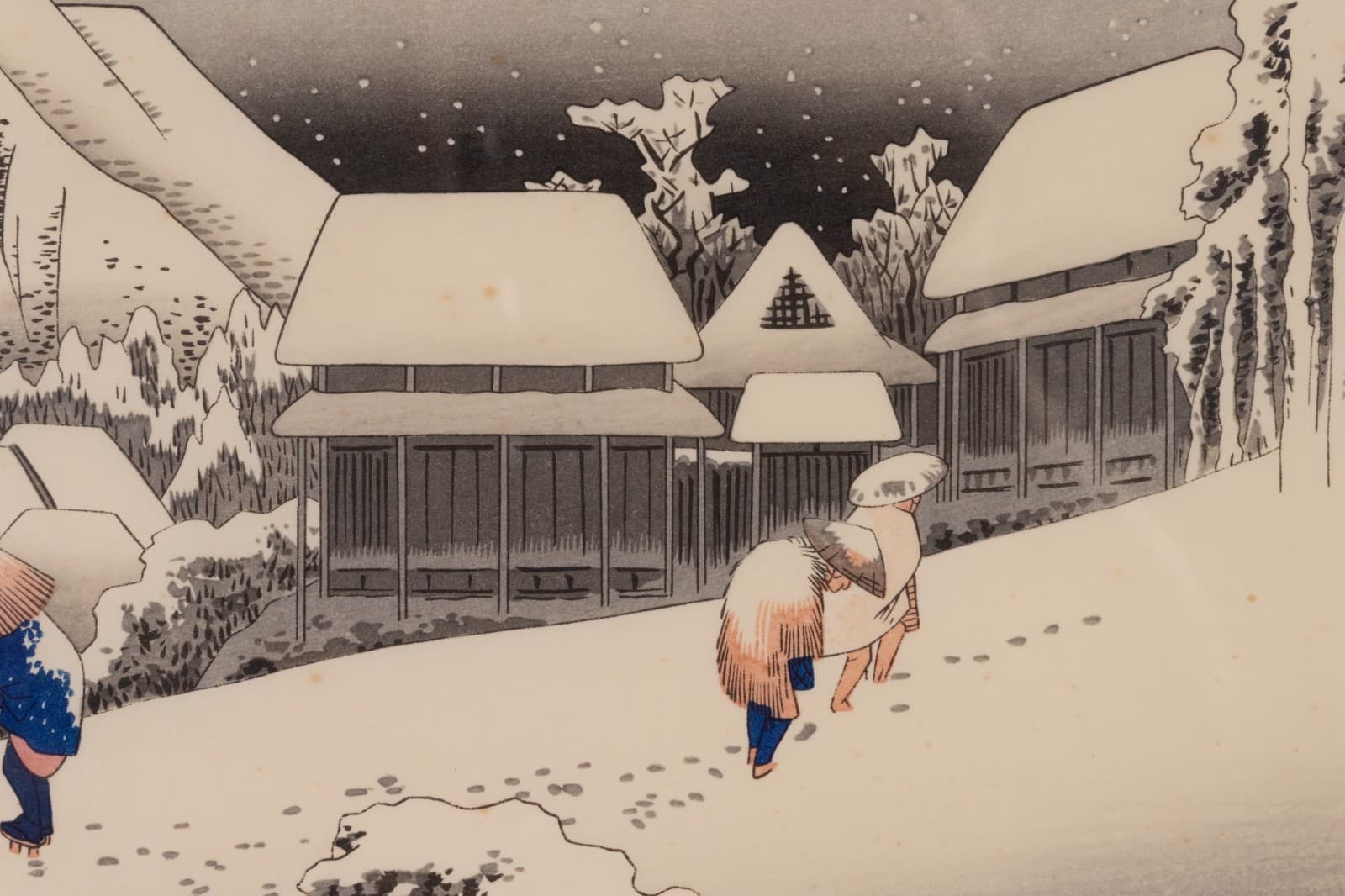 Utagawa Hiroshige Woodblock Print "Evening Snow at Kanbara" 1933-34 Woodblock - Thumbnail 5