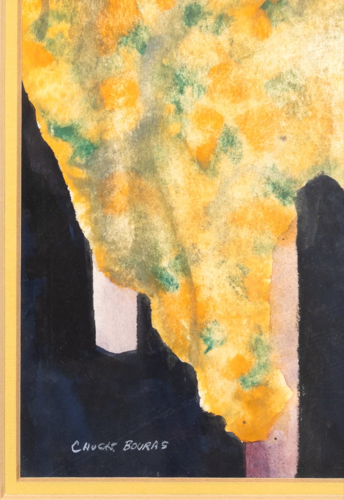 Chuck Bouras - Untitled (Still Life with Table) Signed Contemporary Watercolor - Thumbnail 4