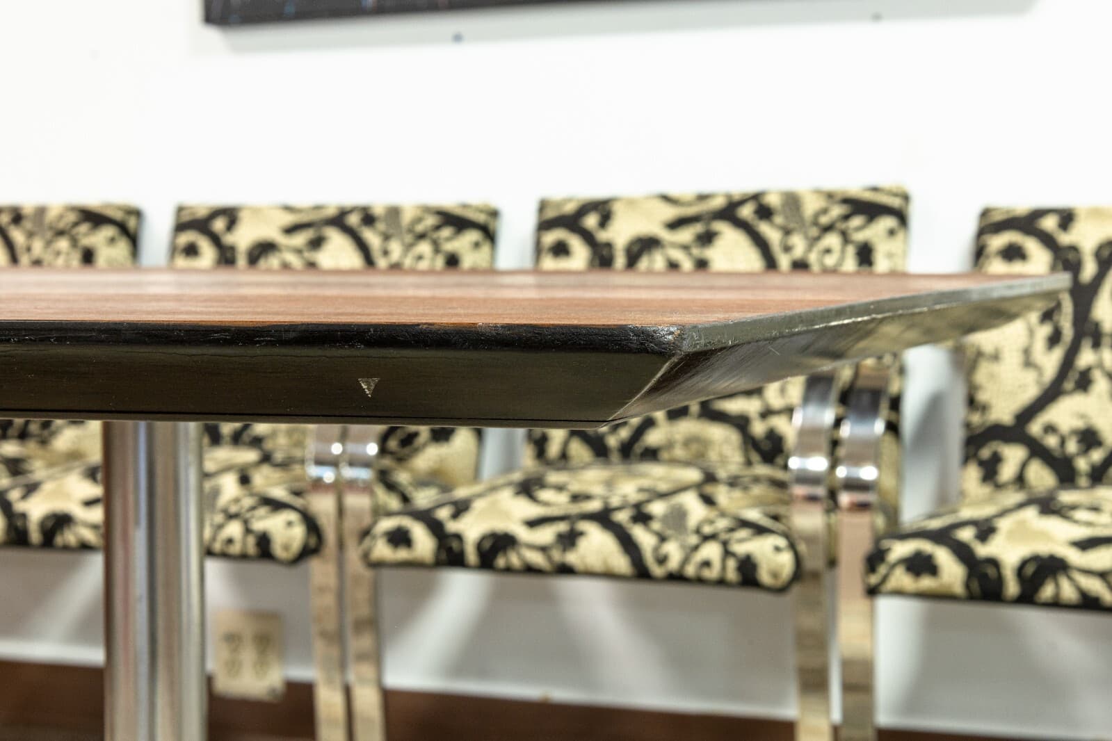 Early Vintage Knoll Walnut Wood Multi Use Conference Table Dining Table Desk - Thumbnail 6