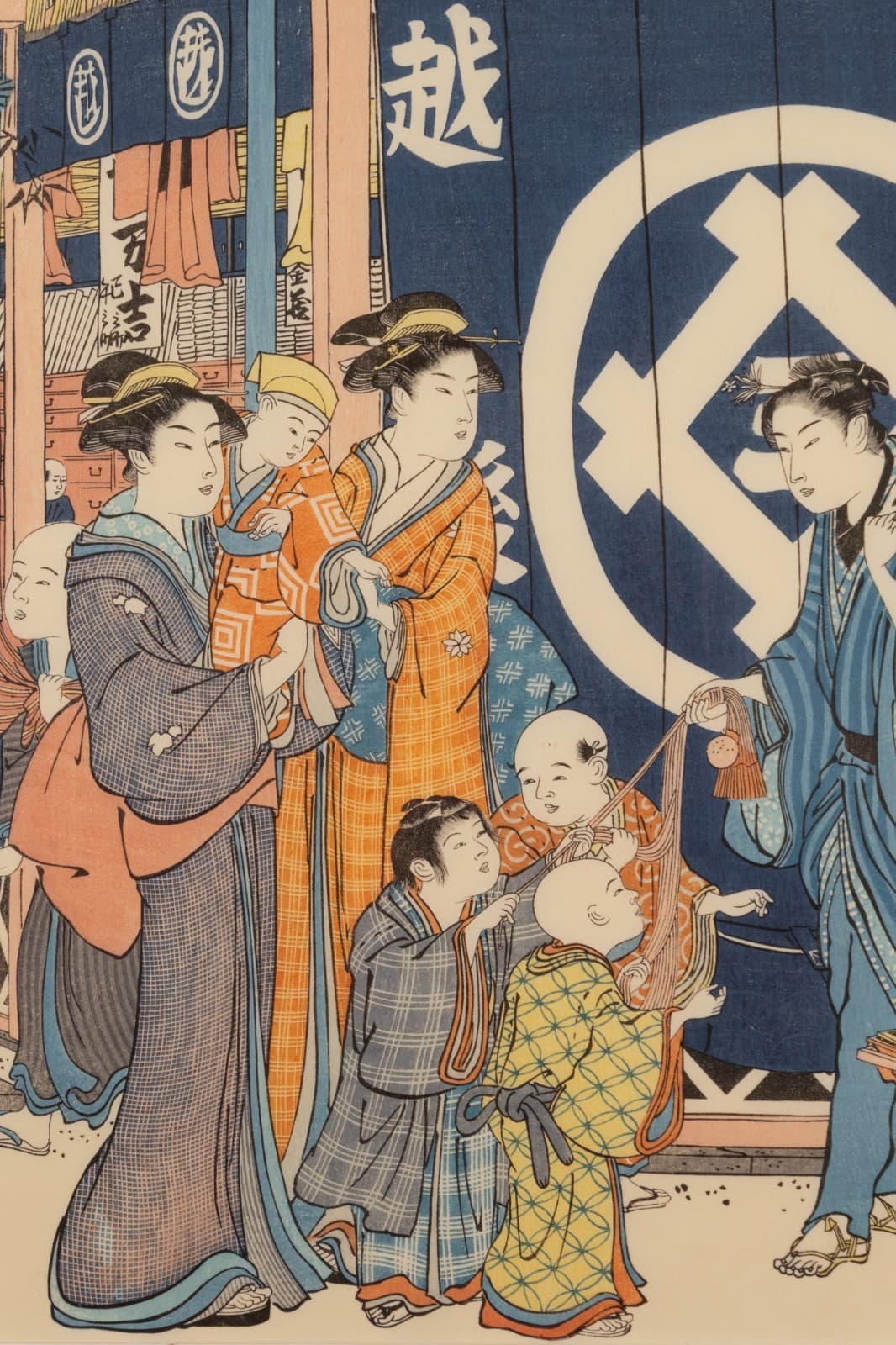 Torii Kiyonaga - The Echigoya on New Year's Day, 1784-94 Color Woodblock - Thumbnail 5