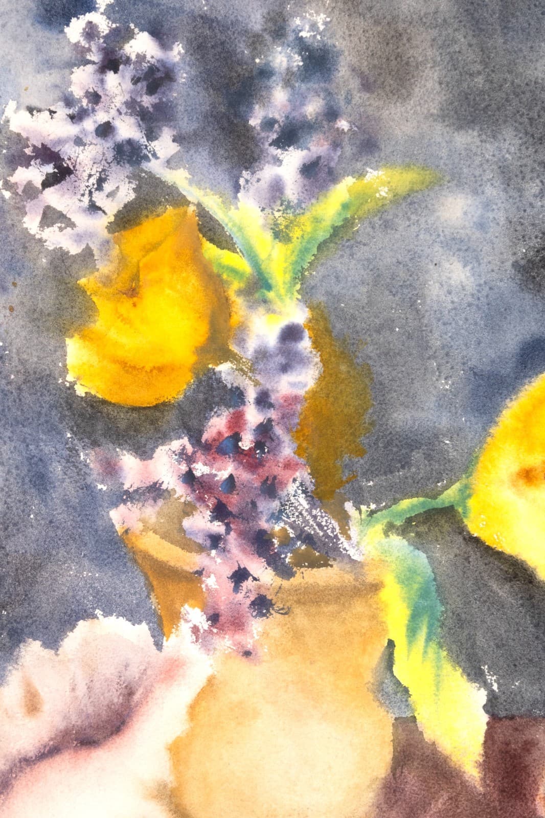 Chuck Bouras - Untitled (Still Life) Signed Contemporary Watercolor - Thumbnail 3