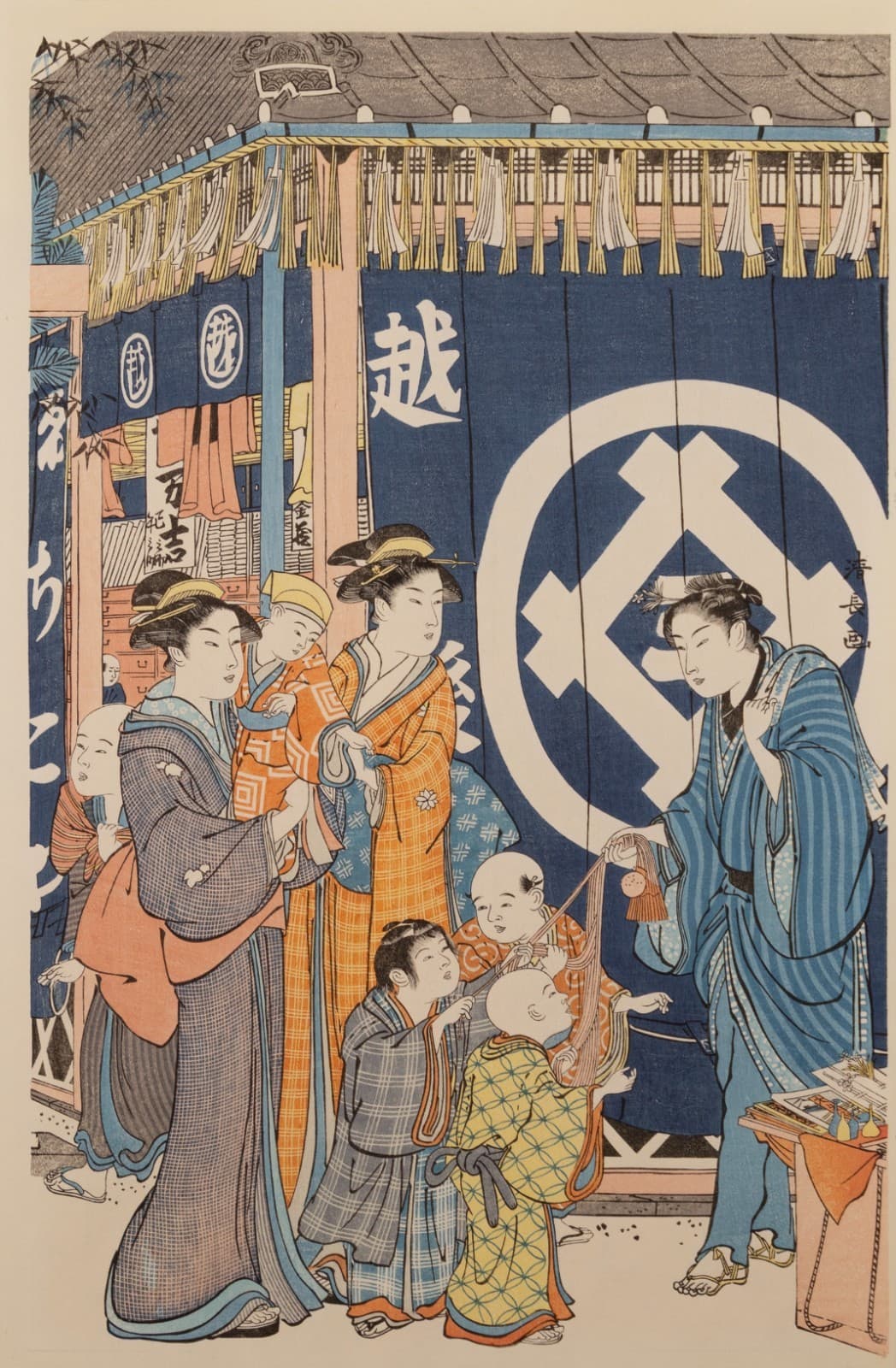 Torii Kiyonaga - The Echigoya on New Year's Day, 1784-94 Color Woodblock