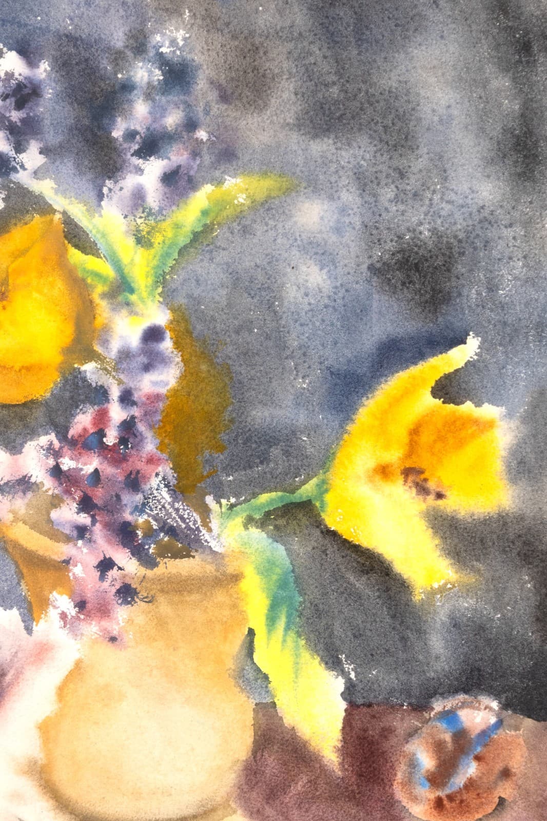 Chuck Bouras - Untitled (Still Life) Signed Contemporary Watercolor - Thumbnail 4