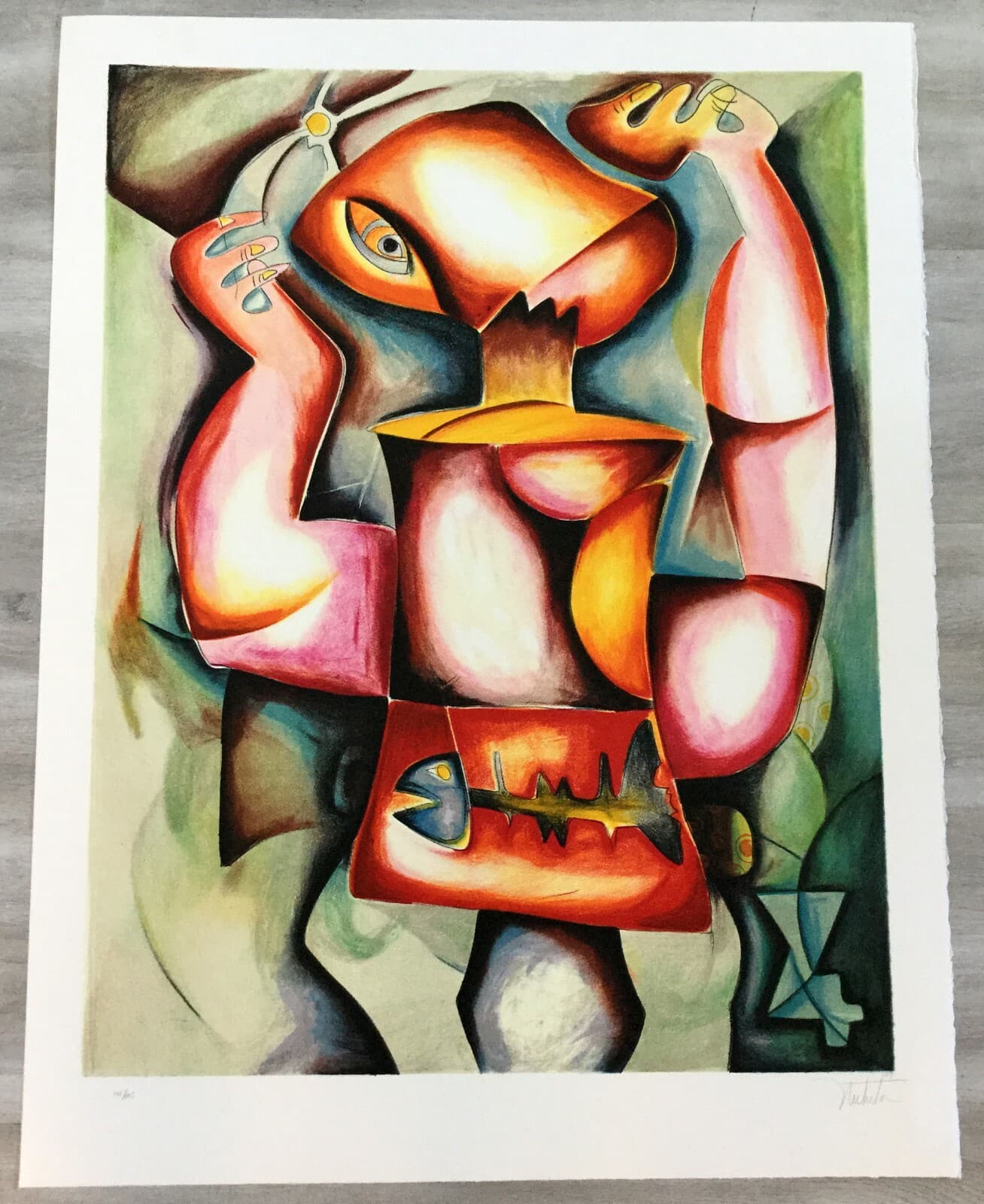 Contemporary Modernist Unframed Dreams Catching Alexandra Nechita Signed Litho - Thumbnail 2