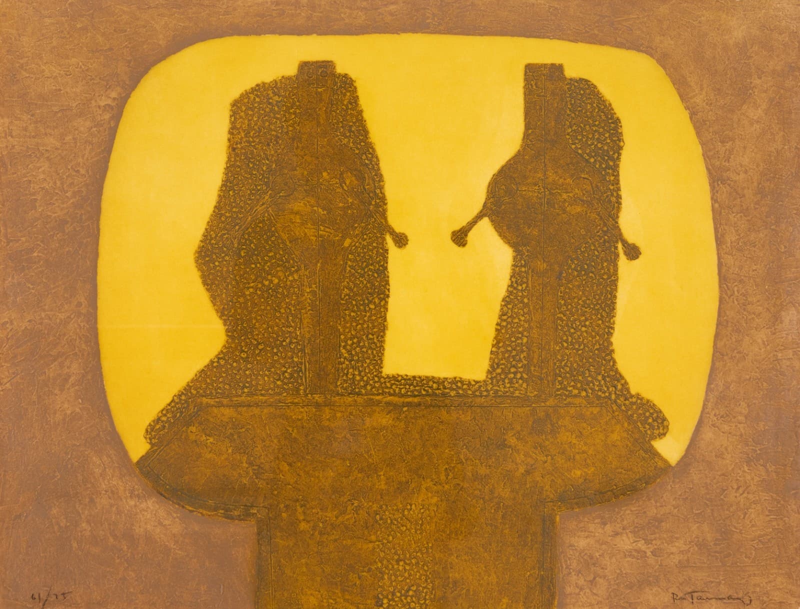 Rufino Tamayo - Dos Figuras, 1976 Signed Aquatint Etching 61/75 - Abstract - Thumbnail 2
