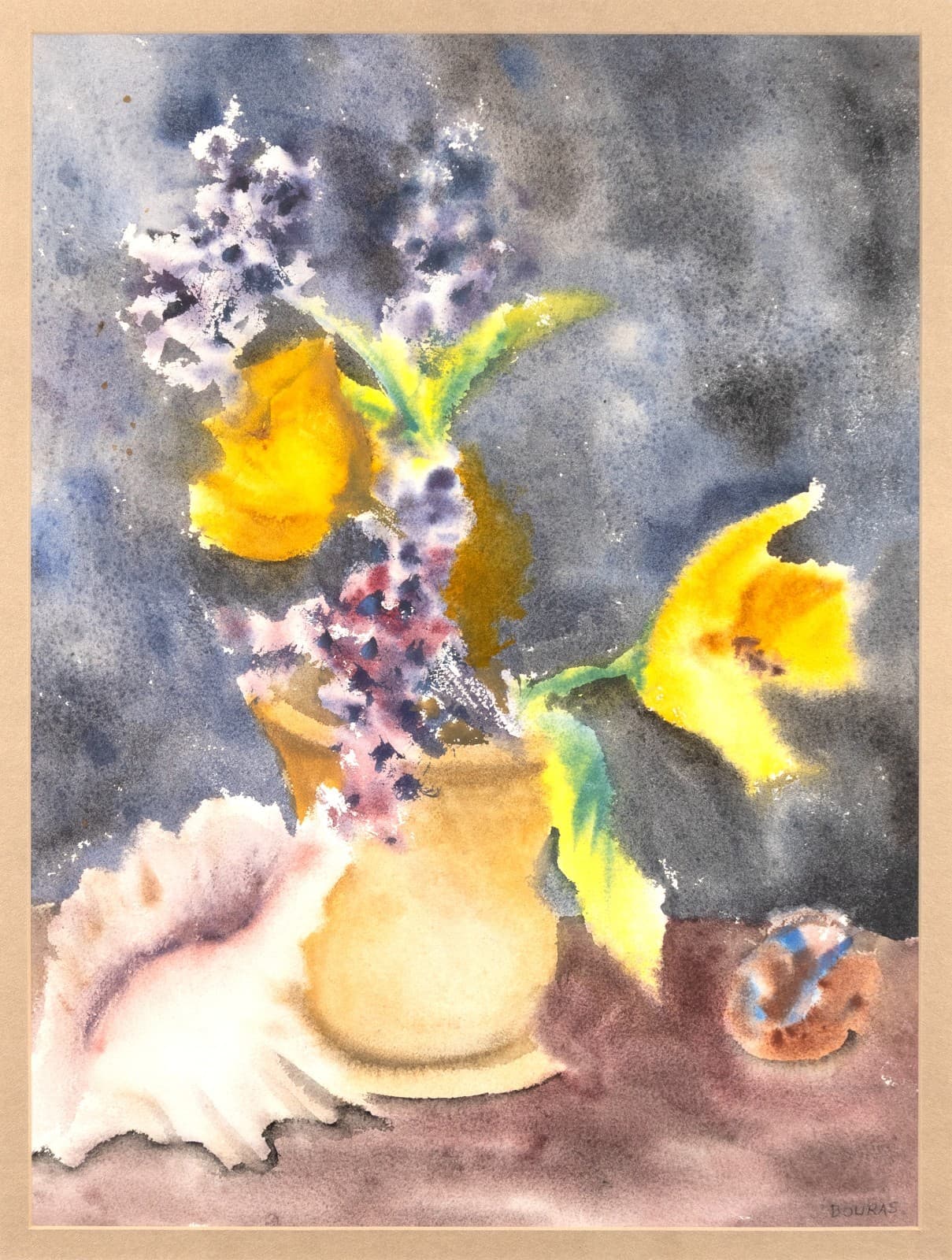 Chuck Bouras - Untitled (Still Life) Signed Contemporary Watercolor - Thumbnail 2
