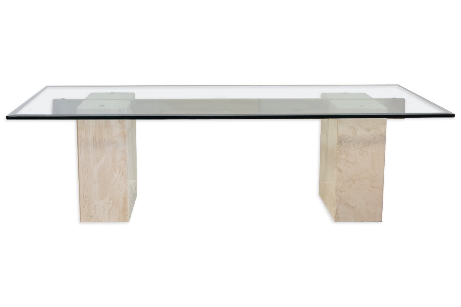 Vintage Artedi Stone & Brass Crossbar Coffee Table - Thumbnail 2