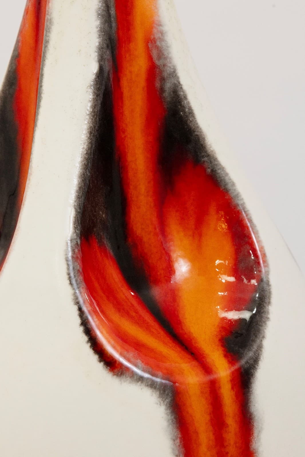 Off White And Orange Ceramic Drip Glaze Table Lamp - Thumbnail 4