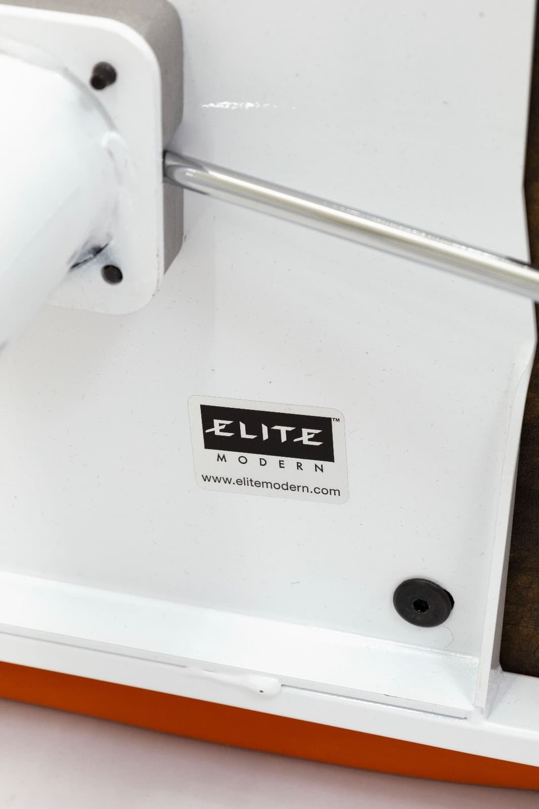 Pair Of Elite Modern "Helix" Orange And White Barstools - Thumbnail 9
