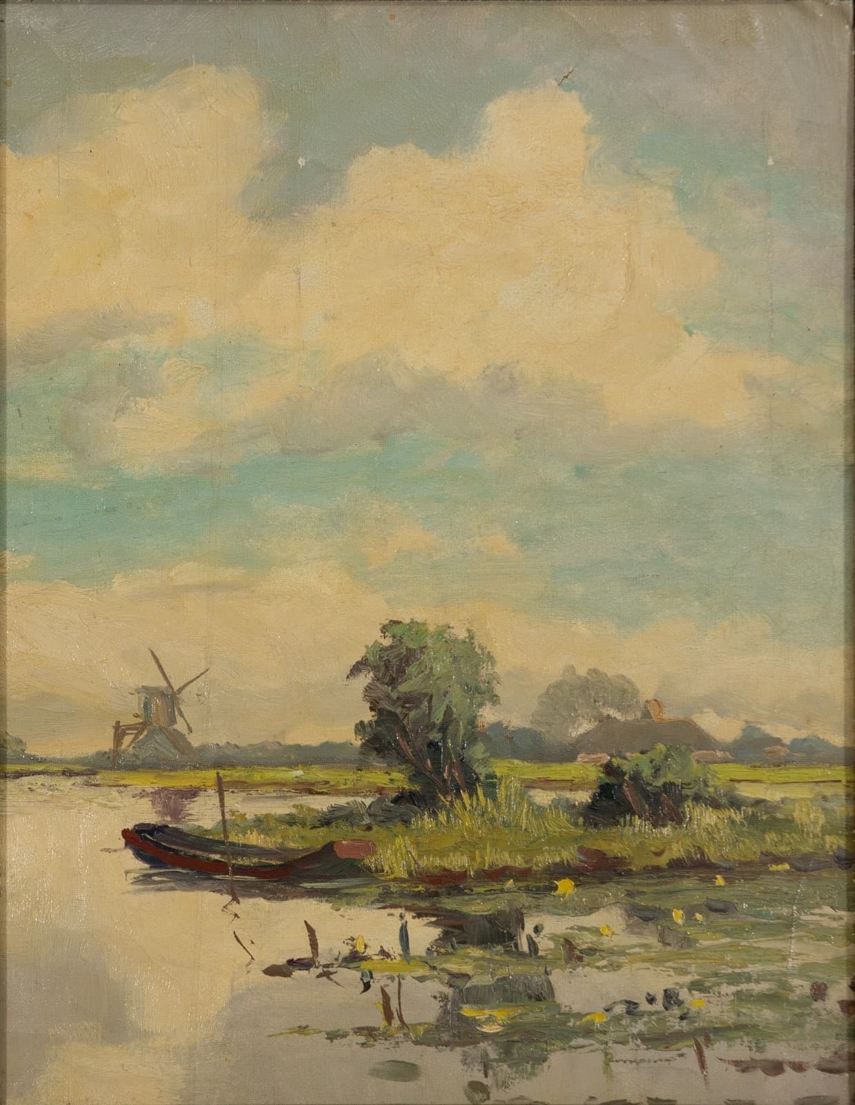 Eugene Galien-Laloue (1854-1941) - Paysage avec le Petit Bateau Oil on Panel - Thumbnail 2