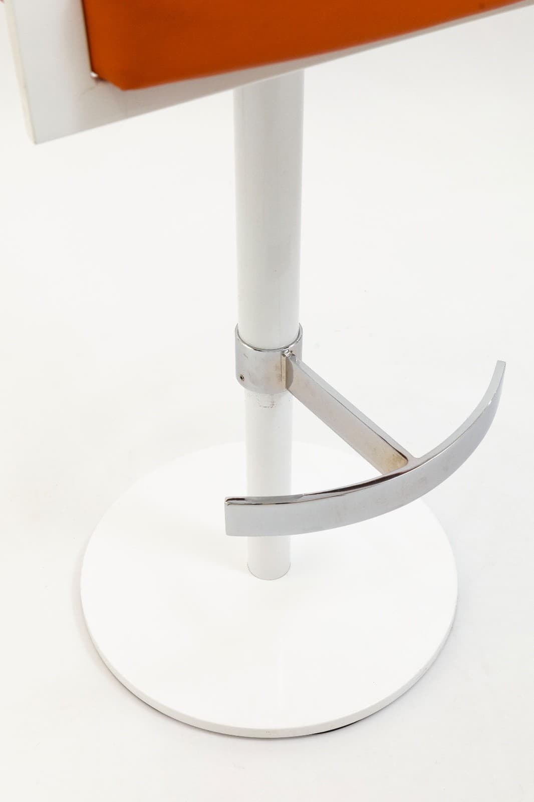 Pair Of Elite Modern "Helix" Orange And White Barstools - Thumbnail 7