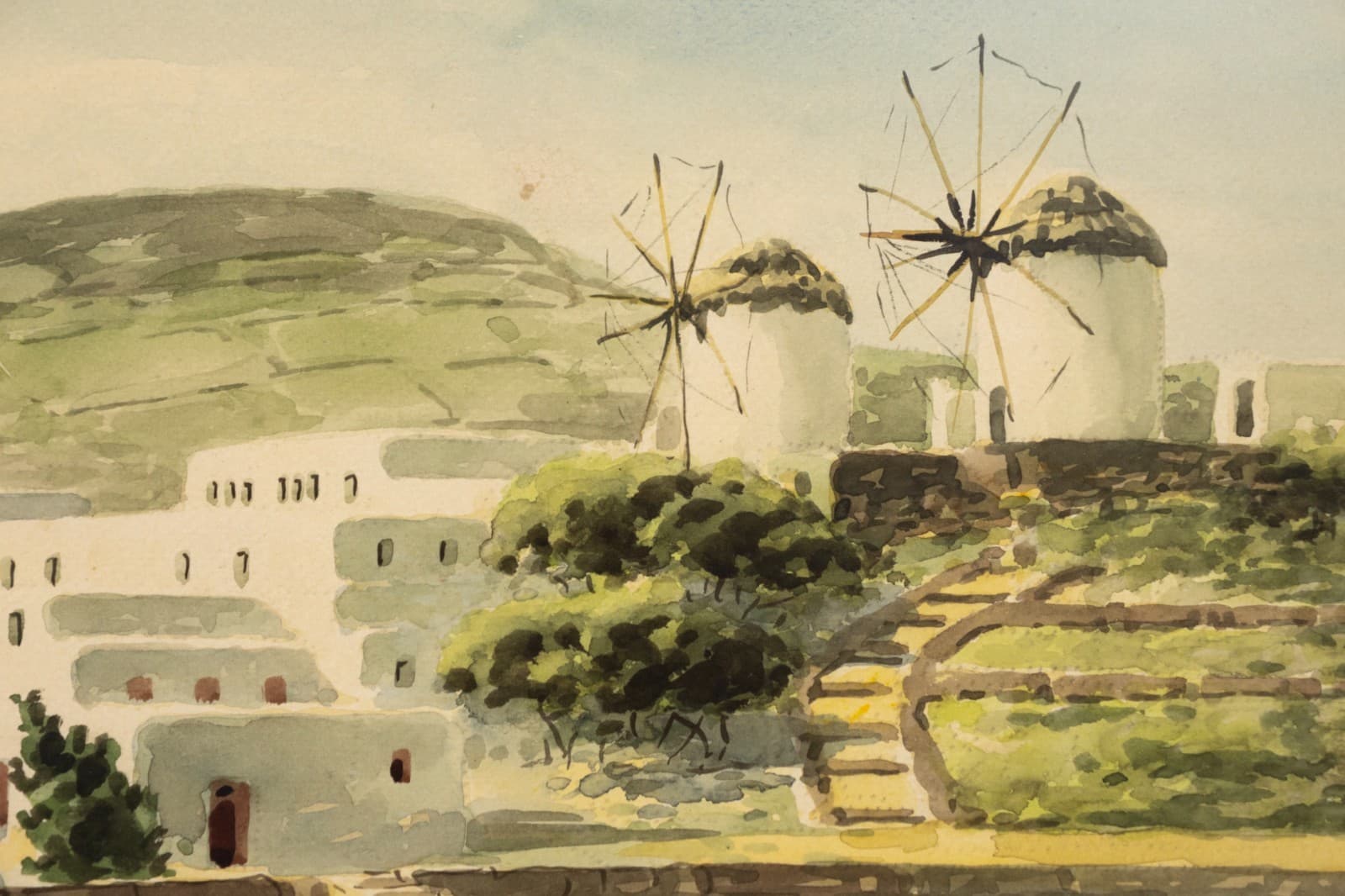 M. Evelyn McCormick (1862-1948) - Untitled (Mykonos, Greece) Signed Watercolor - Thumbnail 3