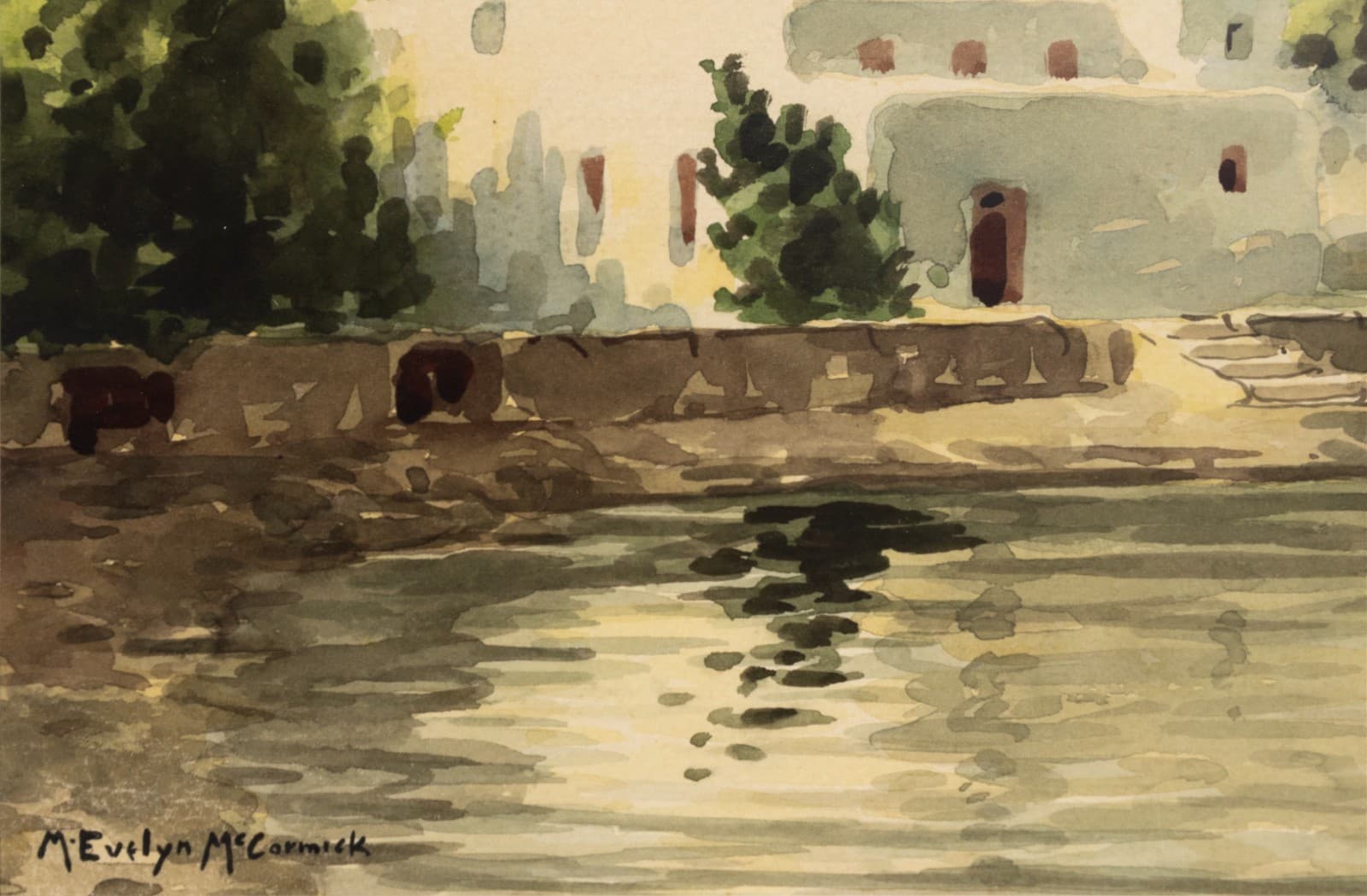 M. Evelyn McCormick (1862-1948) - Untitled (Mykonos, Greece) Signed Watercolor - Thumbnail 4
