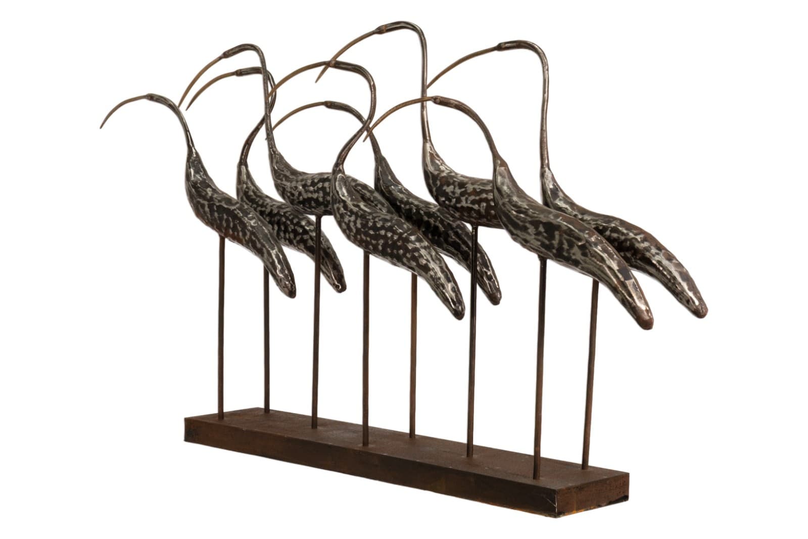 Joseph Famulari Metal Group Of Egrets Sculpture By Austin Productions - Thumbnail 3