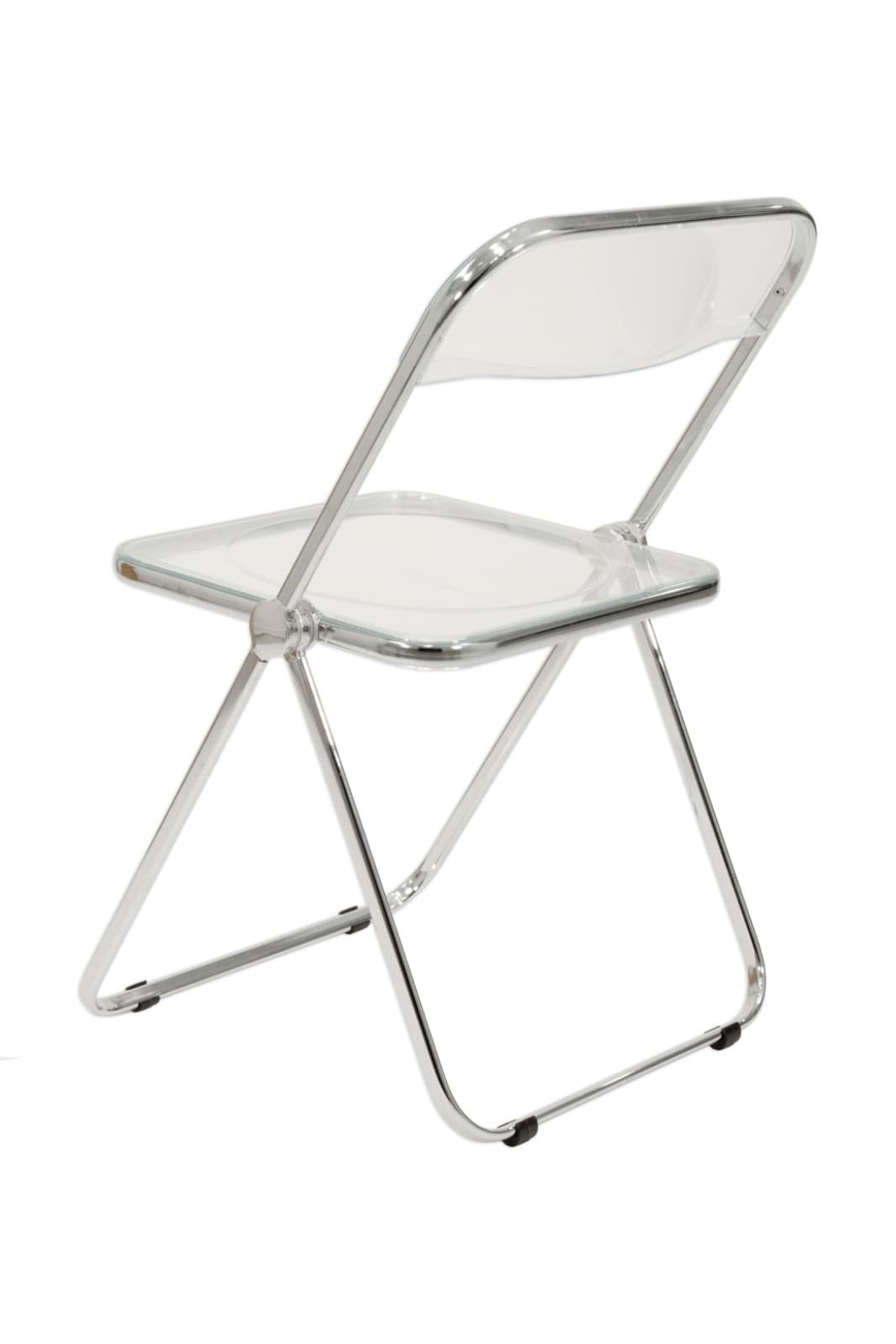 Set Of 4 Pila Folding Lucite Chairs By Piretti For Castelli With Original Box - Thumbnail 3