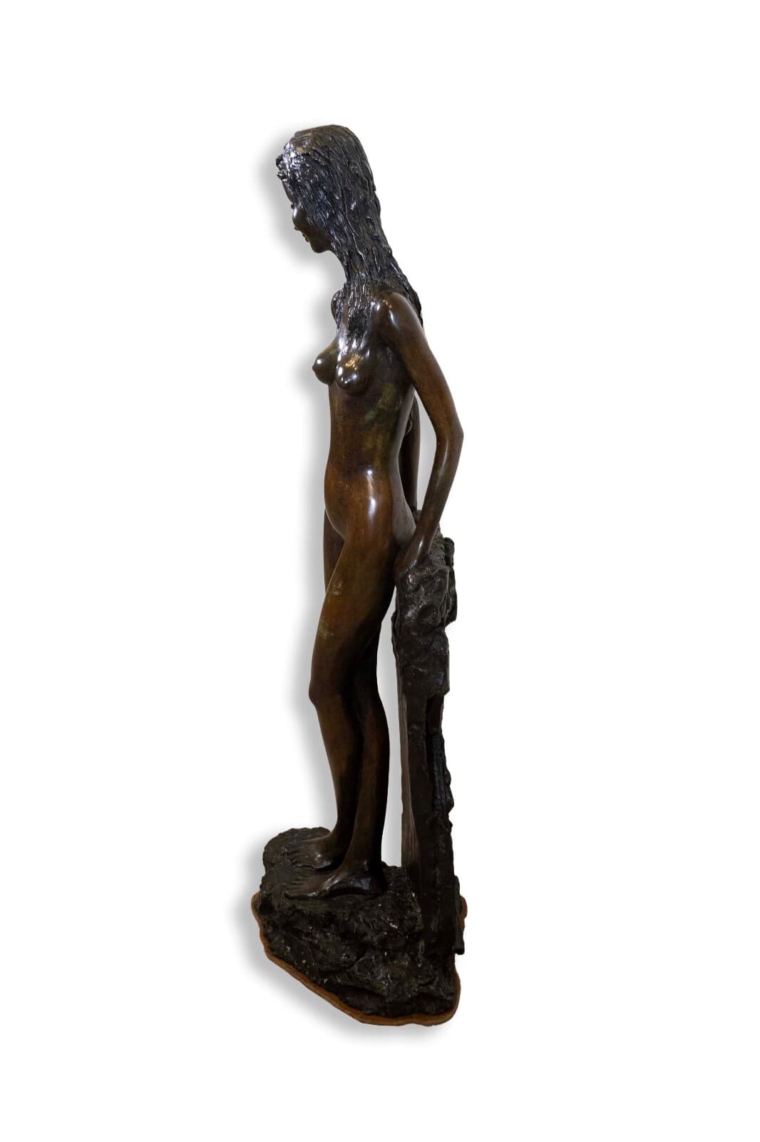 Art Deco Nouveau Modern Female Nude Bronze Decorative Figurative Sculpture - Thumbnail 3