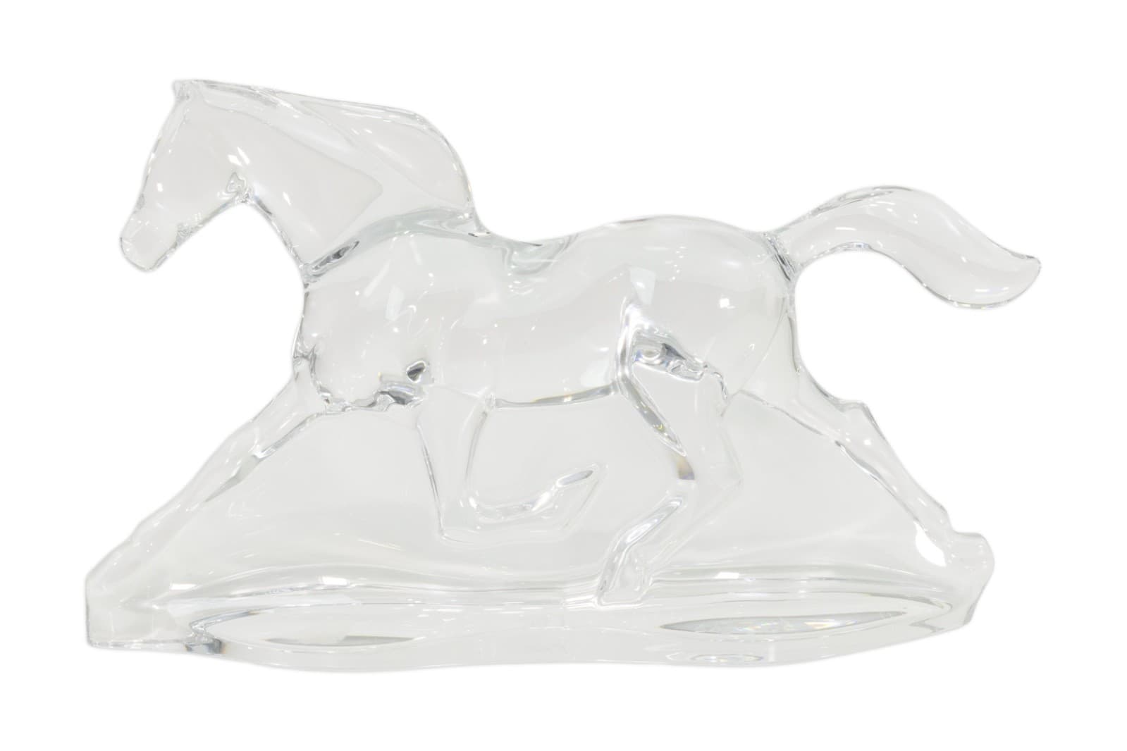 Apollon Troika Galloping Horse in Clear Crystal For Baccarat, 1996