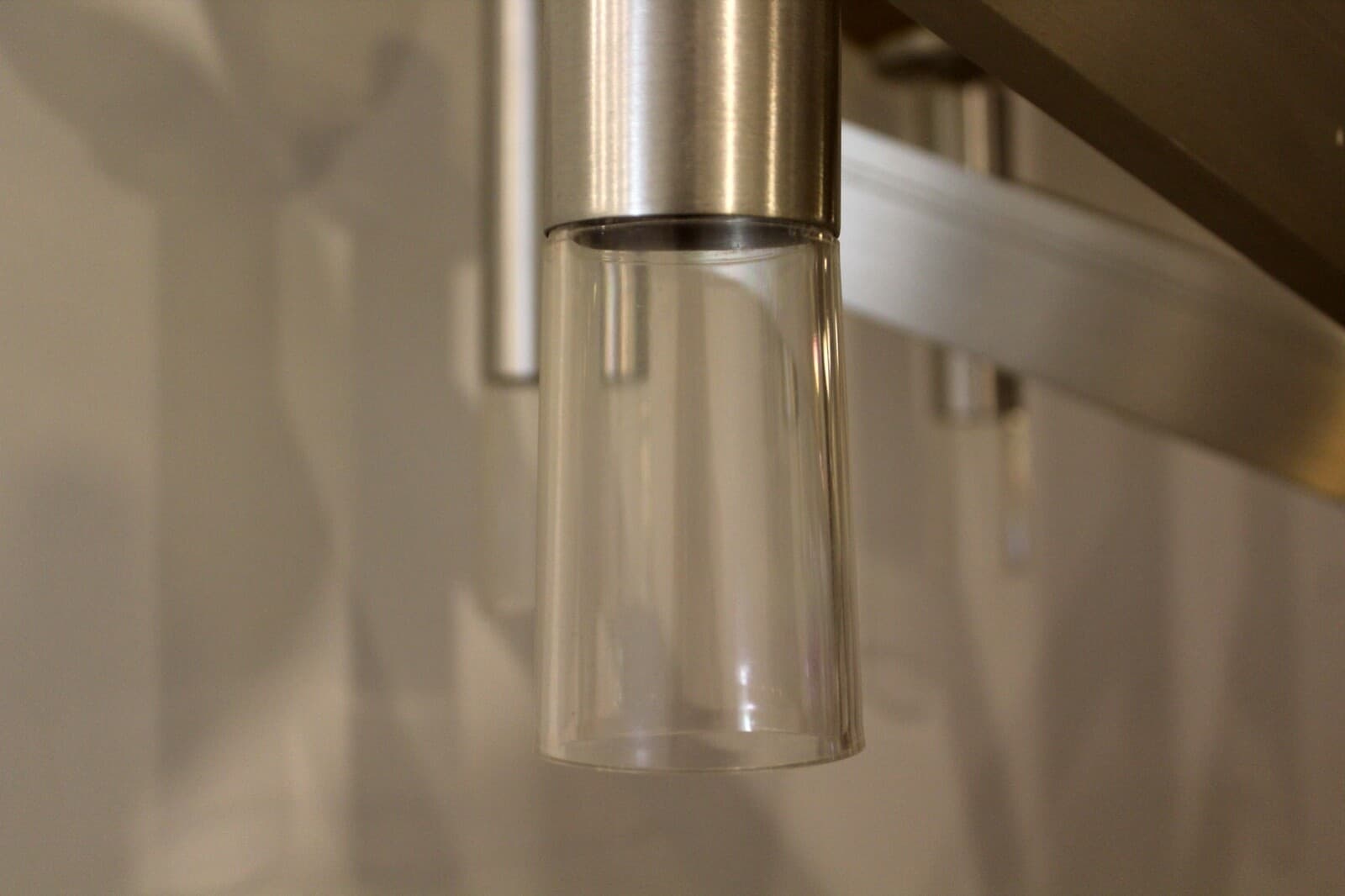 Large Mid Century Modern Smoked Glass & Metal & Walnut Chandelier Sonneman Style - Thumbnail 5