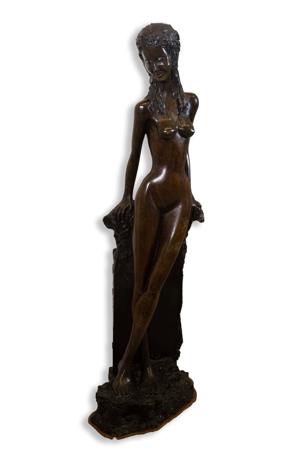 Art Deco Nouveau Modern Female Nude Bronze Decorative Figurative Sculpture - Thumbnail 2
