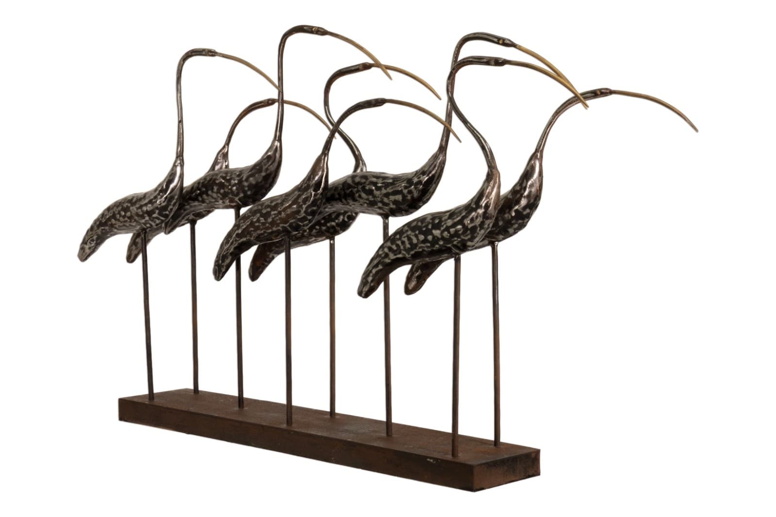 Joseph Famulari Metal Group Of Egrets Sculpture By Austin Productions - Thumbnail 2