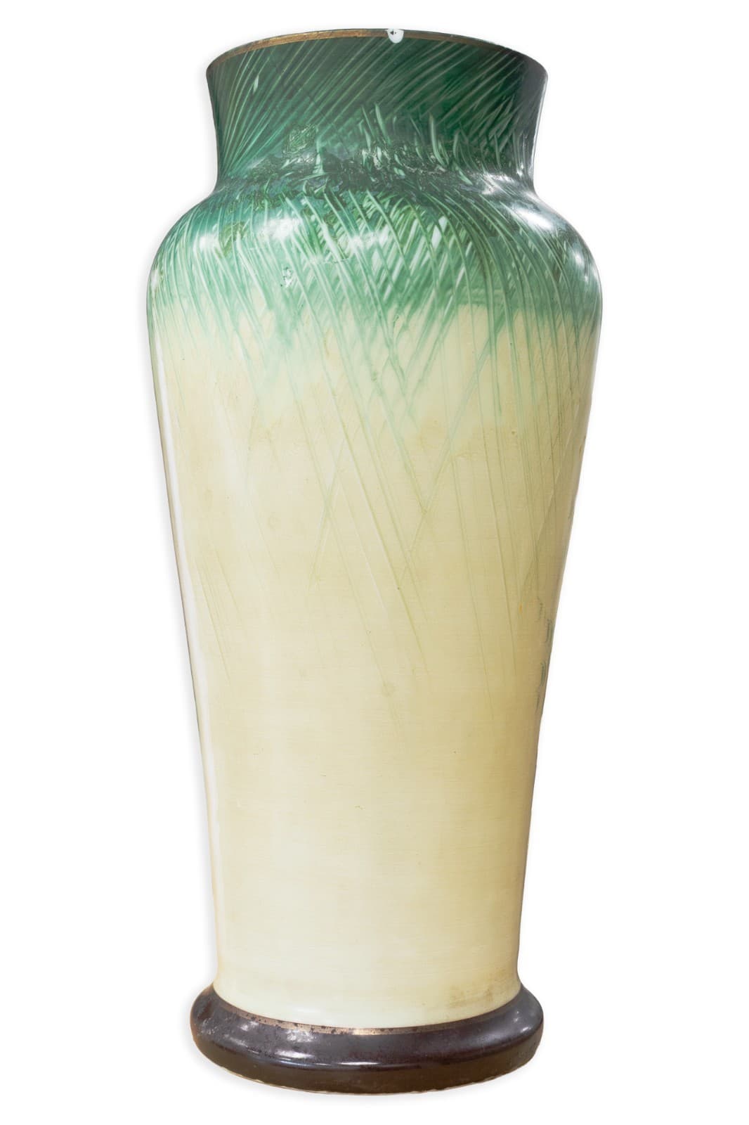 Antique Victorian Bristol - Glass Vase Hand Painted Portrait & Floral Design - Thumbnail 3
