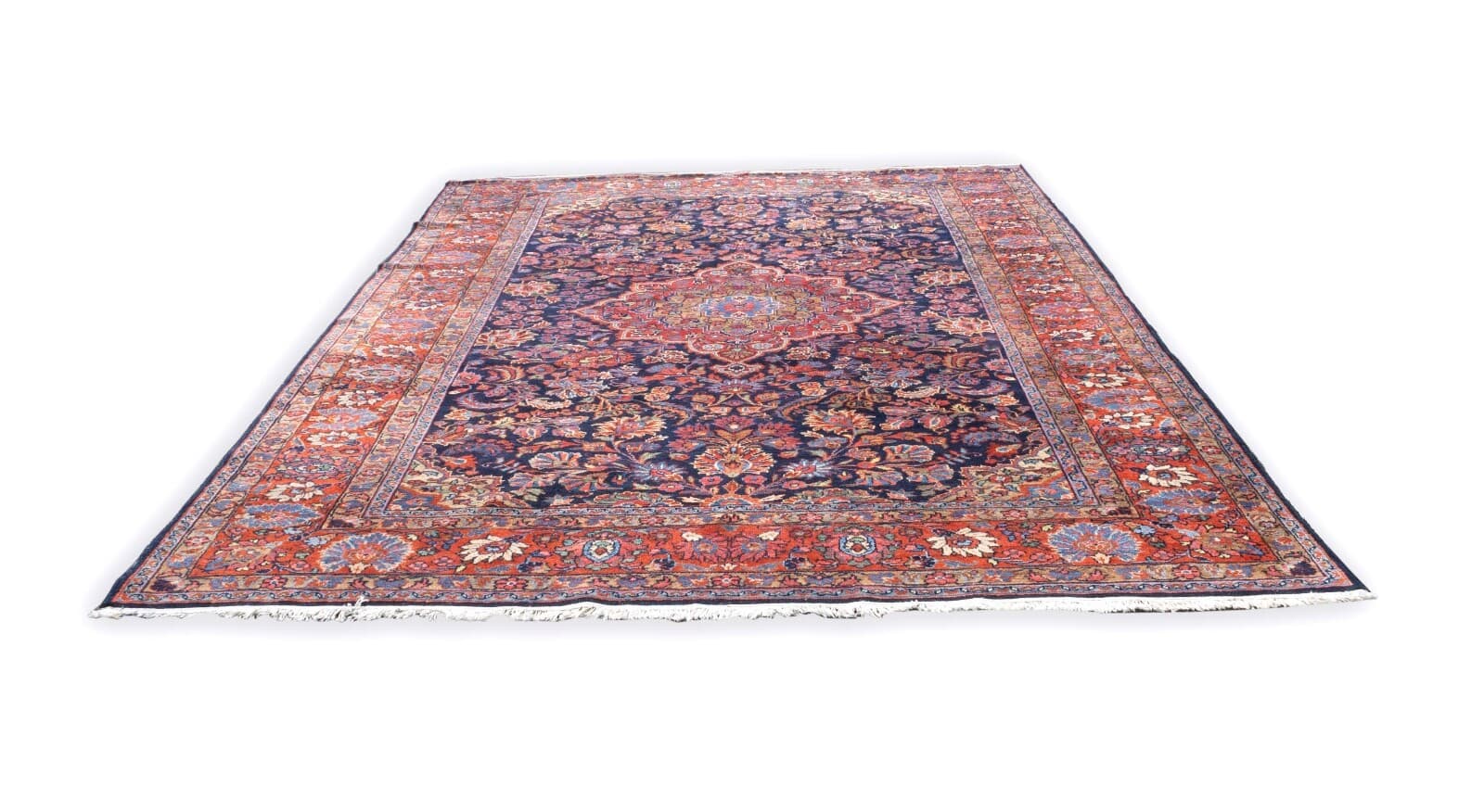 Middle East Hamadan Vintage Antique Hand Knotted Oriental Cotton Wool Rug Carpet - Thumbnail 3