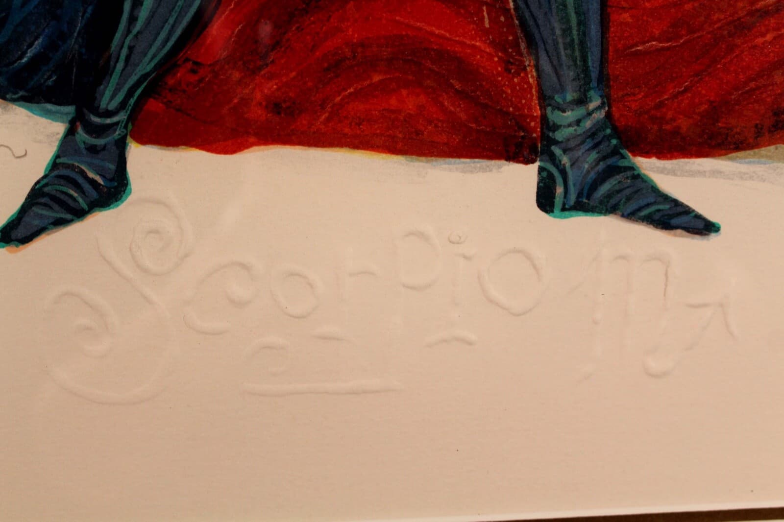 Judith Bledsoe Scorpio Zodiac Signed Contemporary Lithograph 205/250 Framed - Thumbnail 9