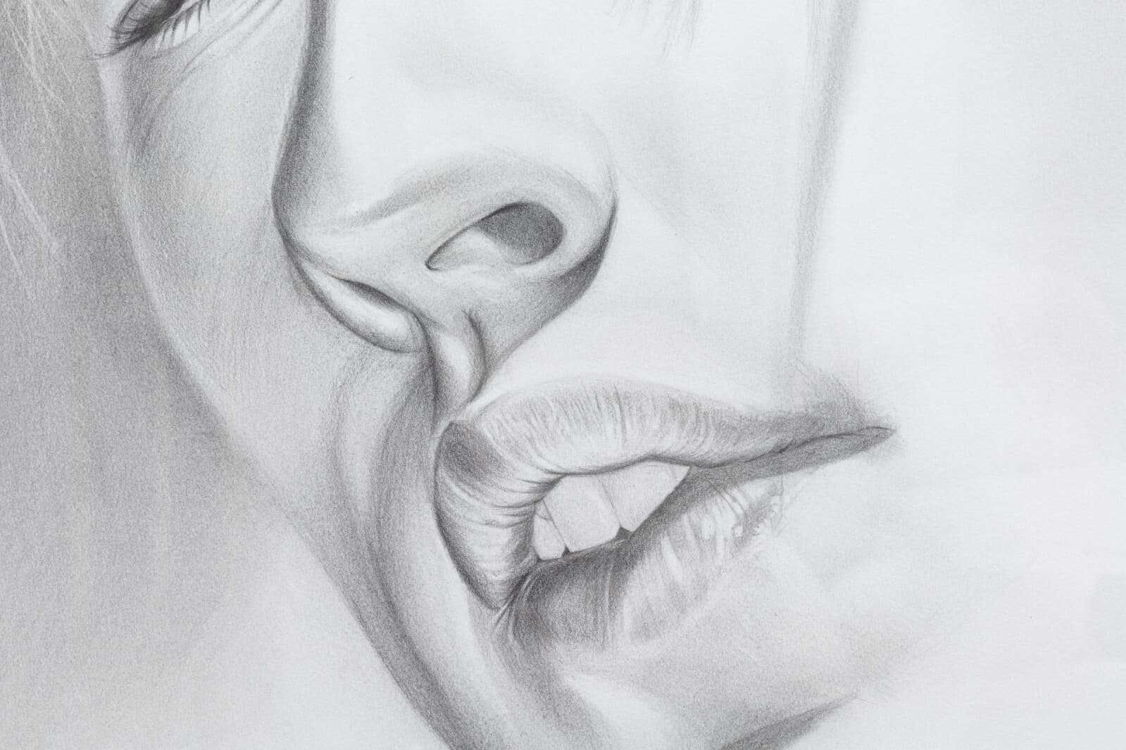 Daniel Samaniego Male Portrait I Contemporary Graphite Drawing on Paper Framed - Thumbnail 6